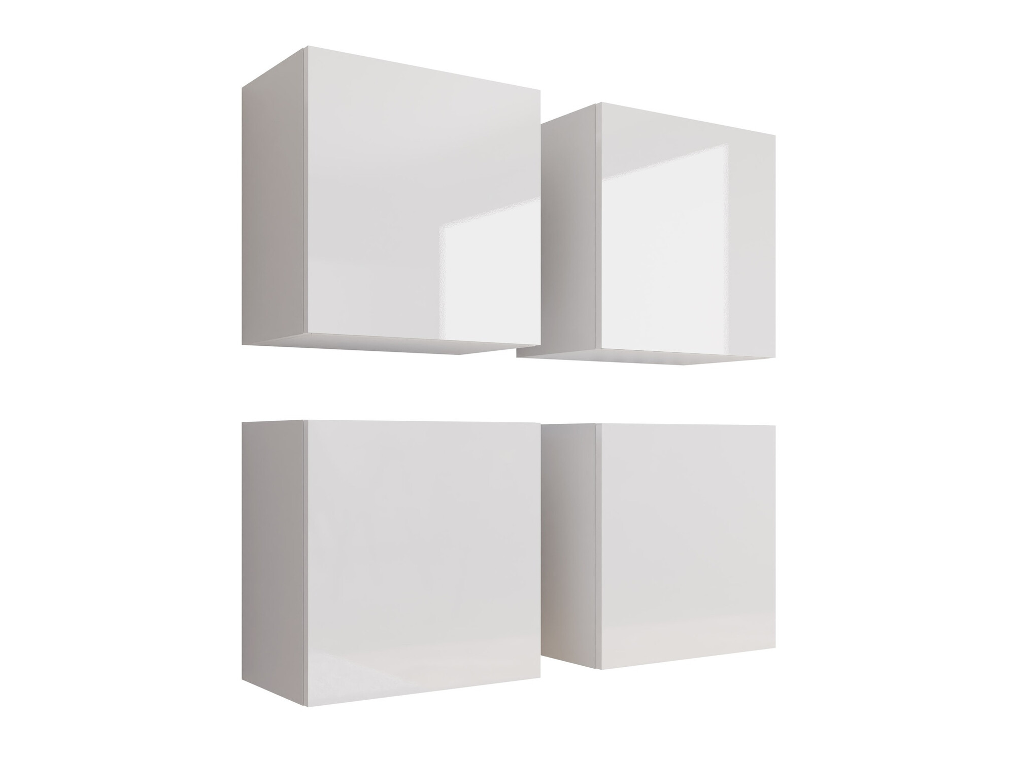 Set ormarića Vilrin (Belo + Sjajno belo)