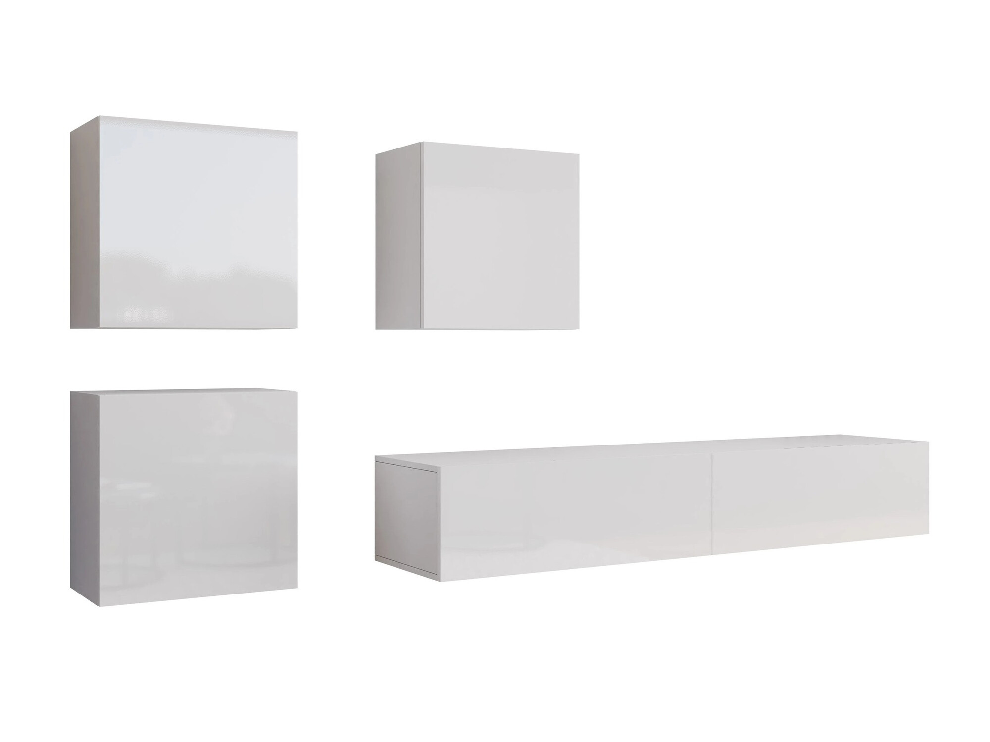 Set za dnevnu sobu Venenou 109 (Belo + Sjajno belo)