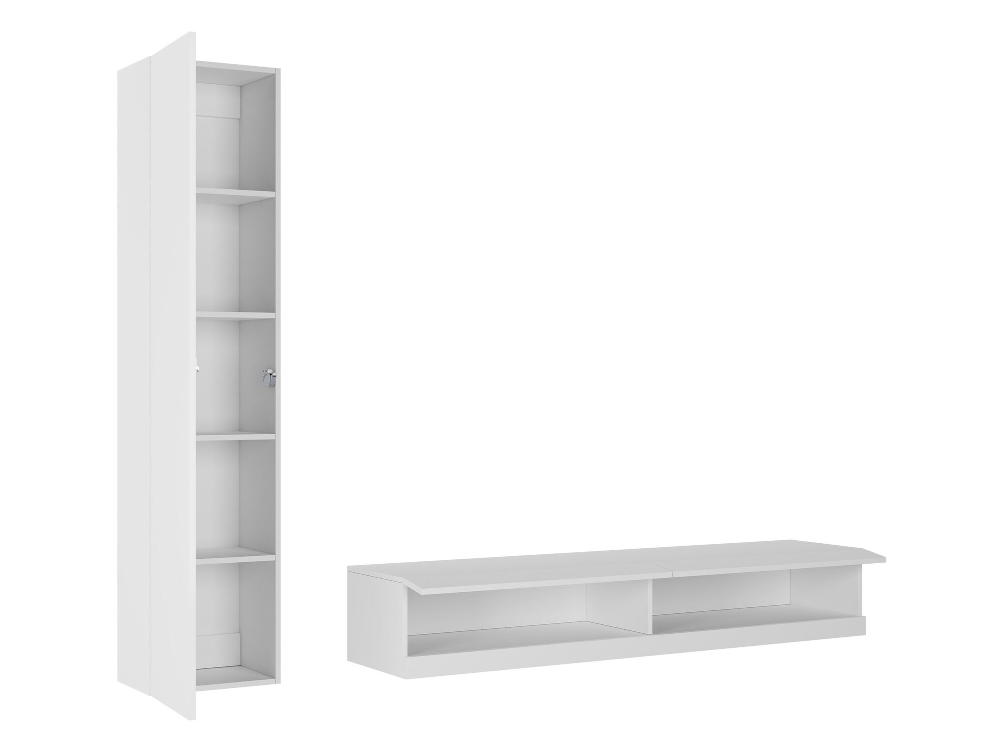 Set za dnevnu sobu Venenou 114 (Belo + Sjajno belo)