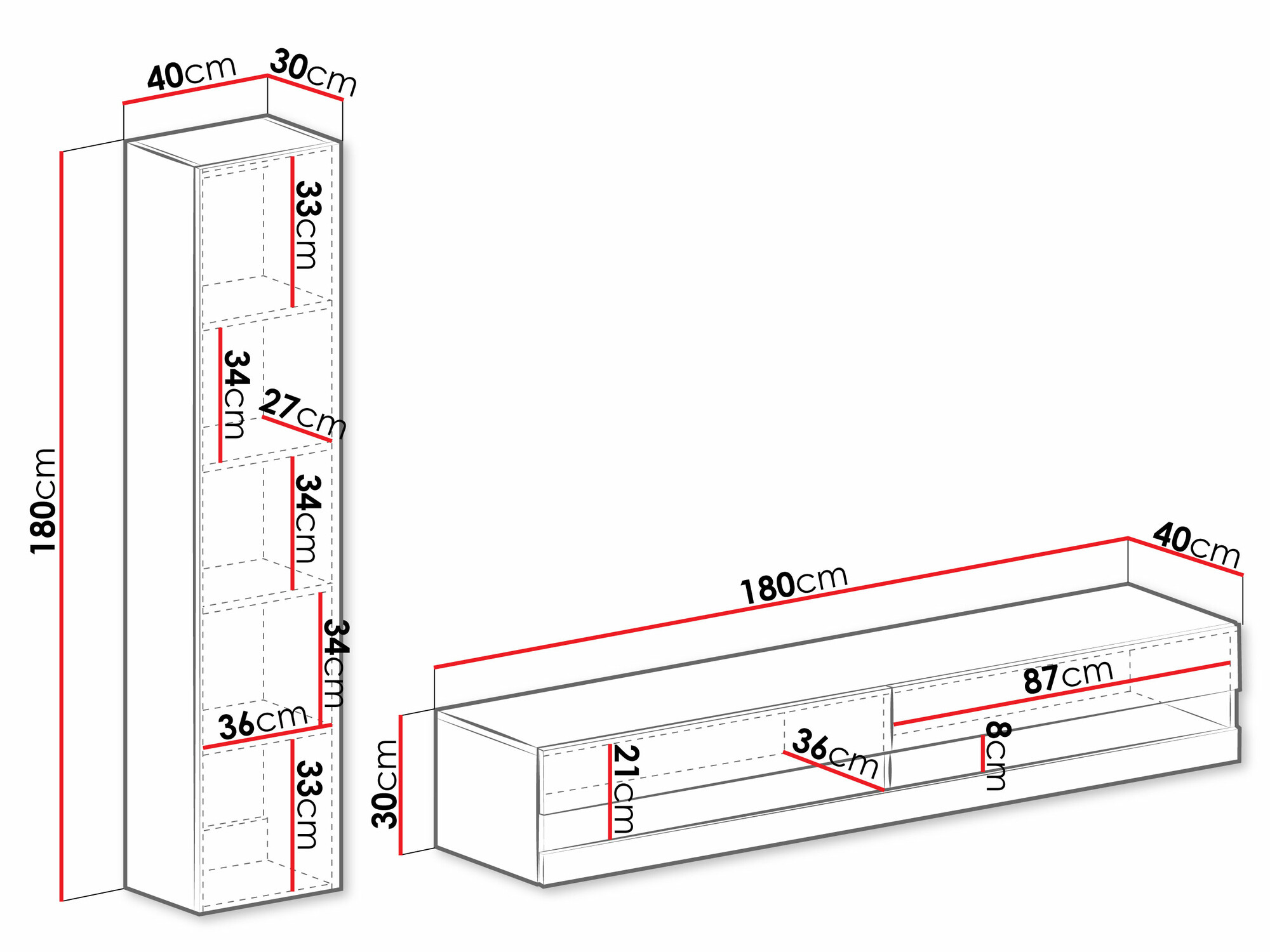 Set za dnevnu sobu Venenou 114 (Sivo + Sjaj siva)