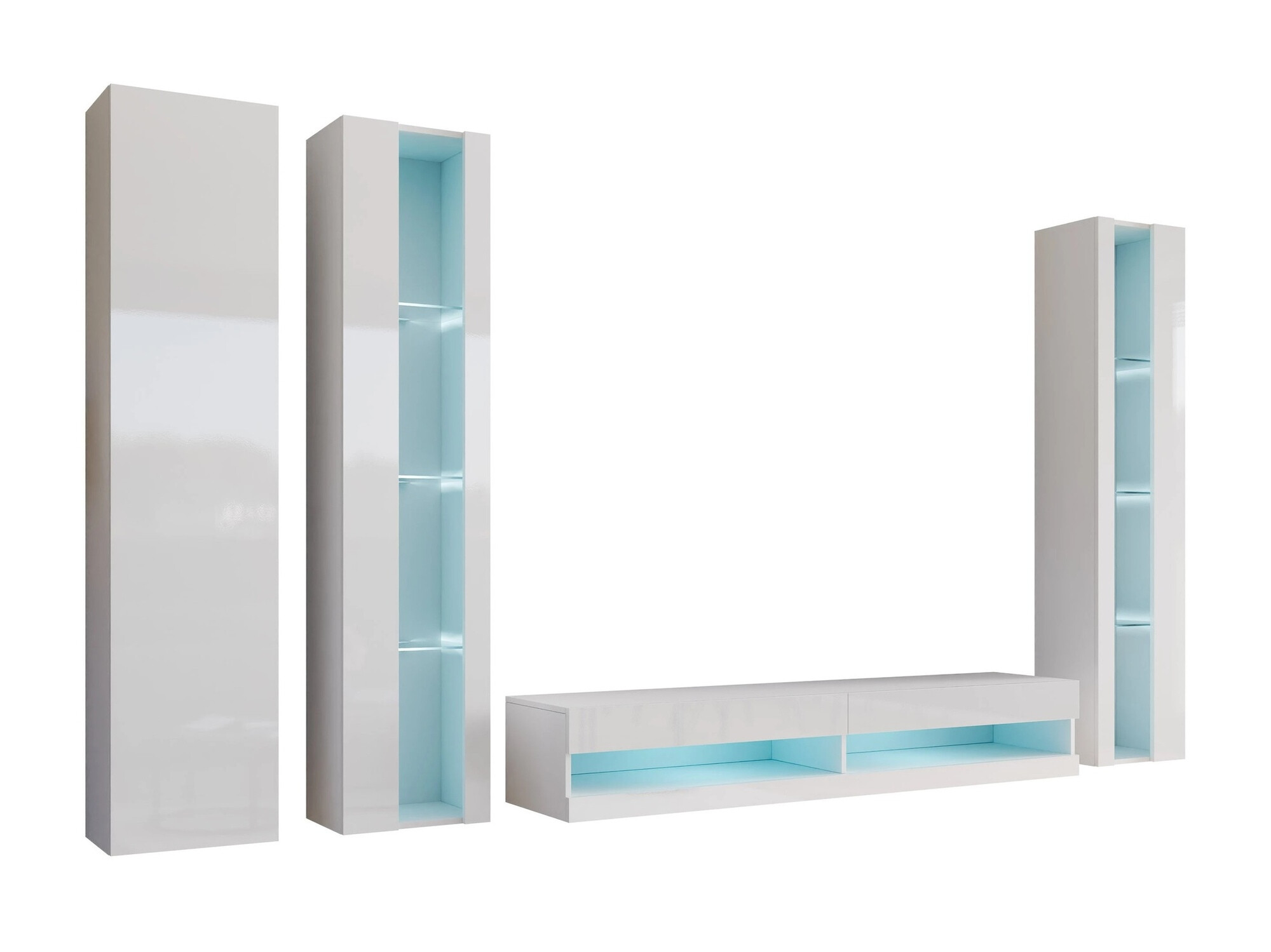 Set za dnevnu sobu Venenou 116 (Belo + Sjajno belo)