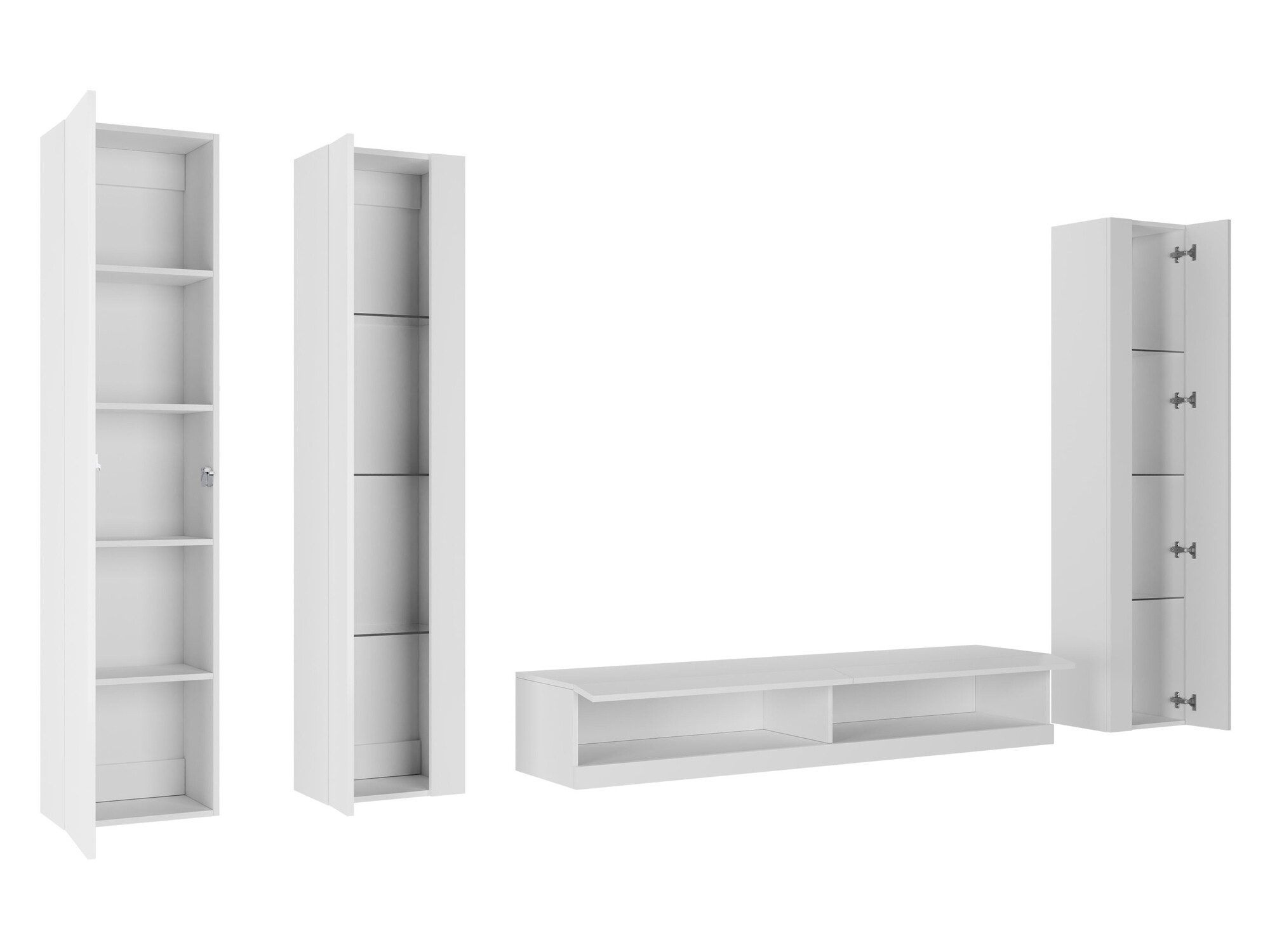 Set za dnevnu sobu Venenou 116 (Belo + Sjajno belo)