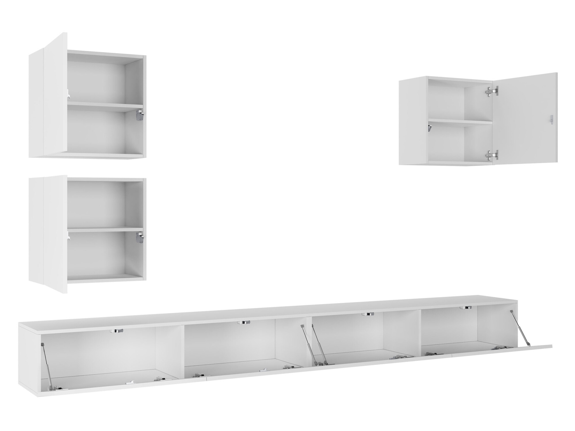 Set za dnevnu sobu Vilrin III (Belo + Sjajno belo)