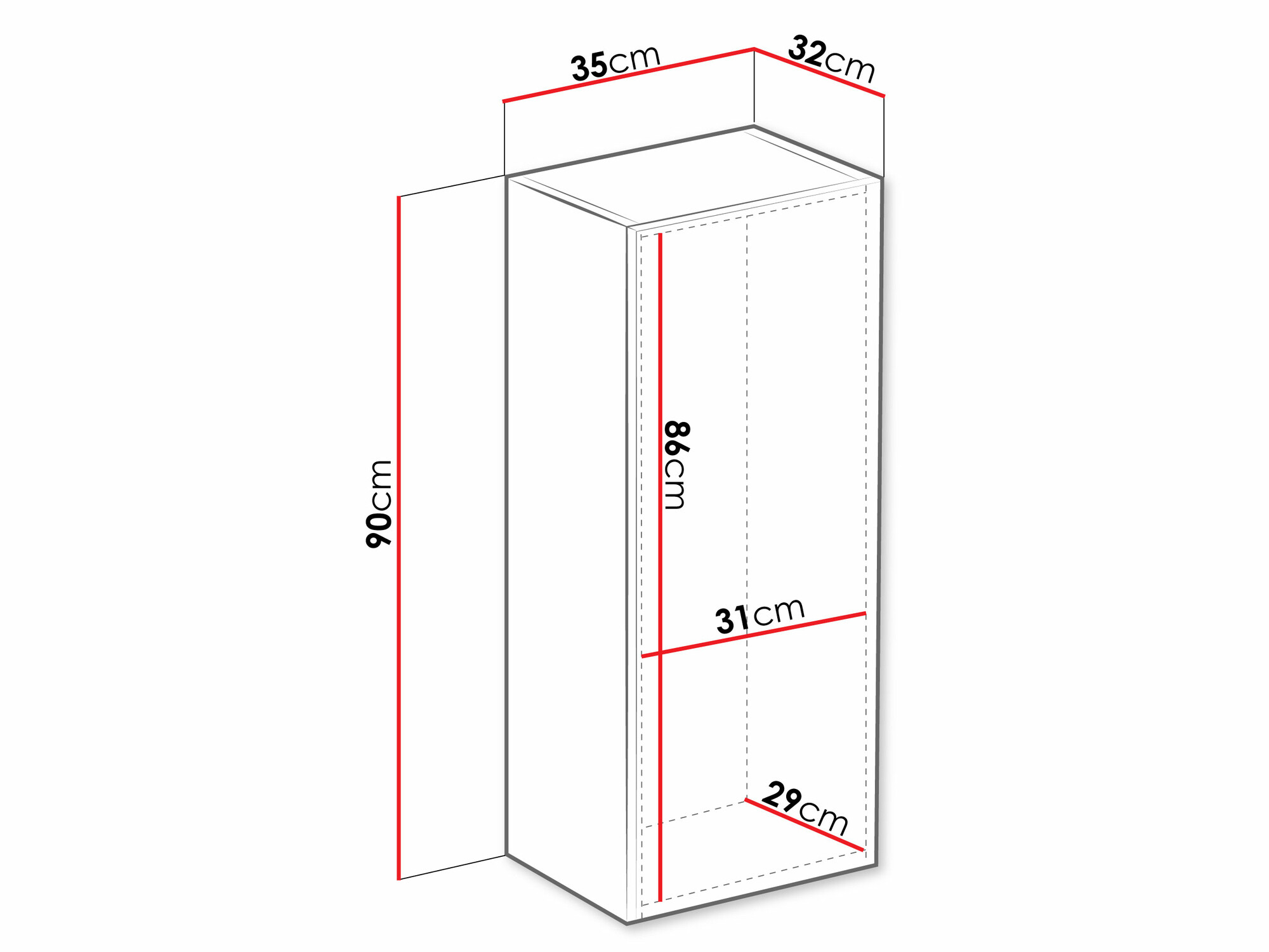 Zidni ormarić Venenou 131 (Crno + Crna visoki sjaj)