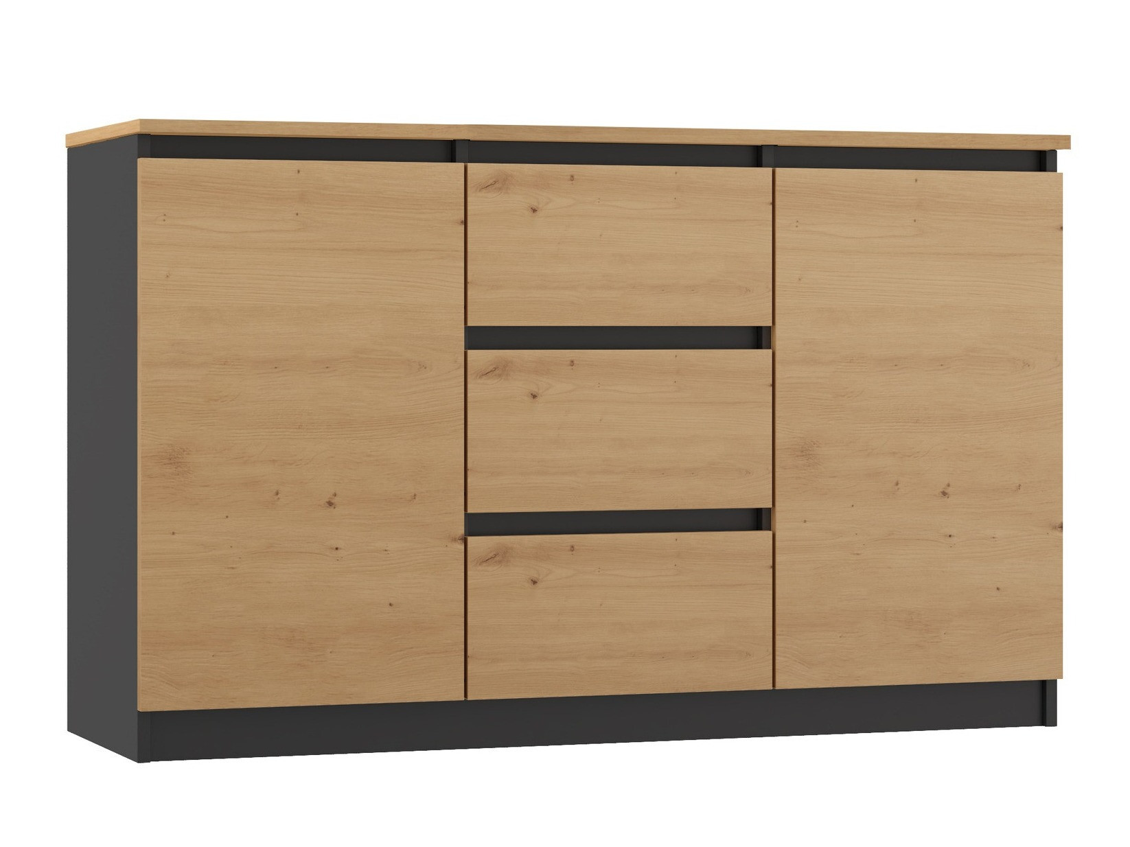 Komoda Elbvelu 112 (Zanatski hrast + Antricit (ugalj))