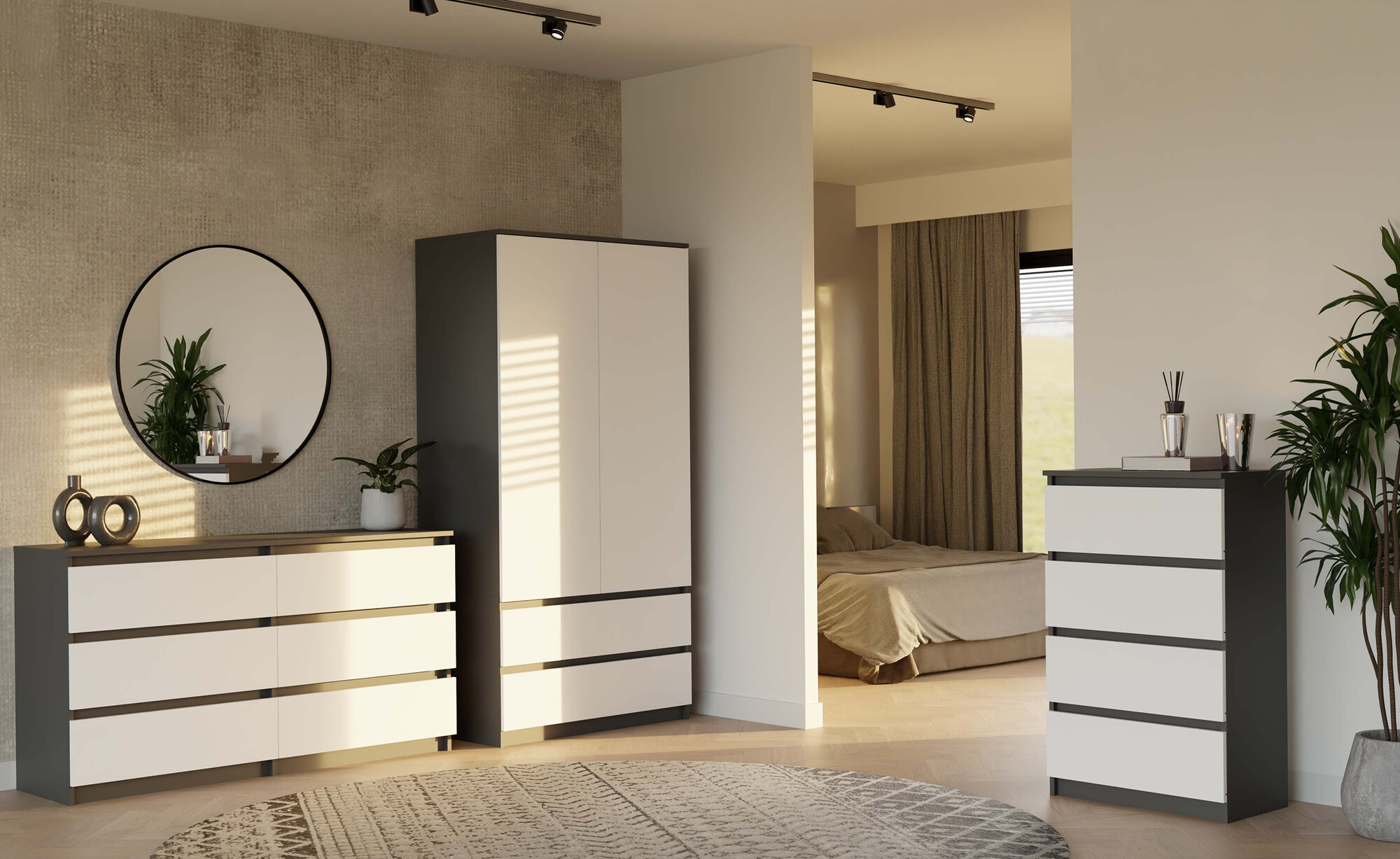 Ormar Elbvelu 116 (Belo + Antracit)