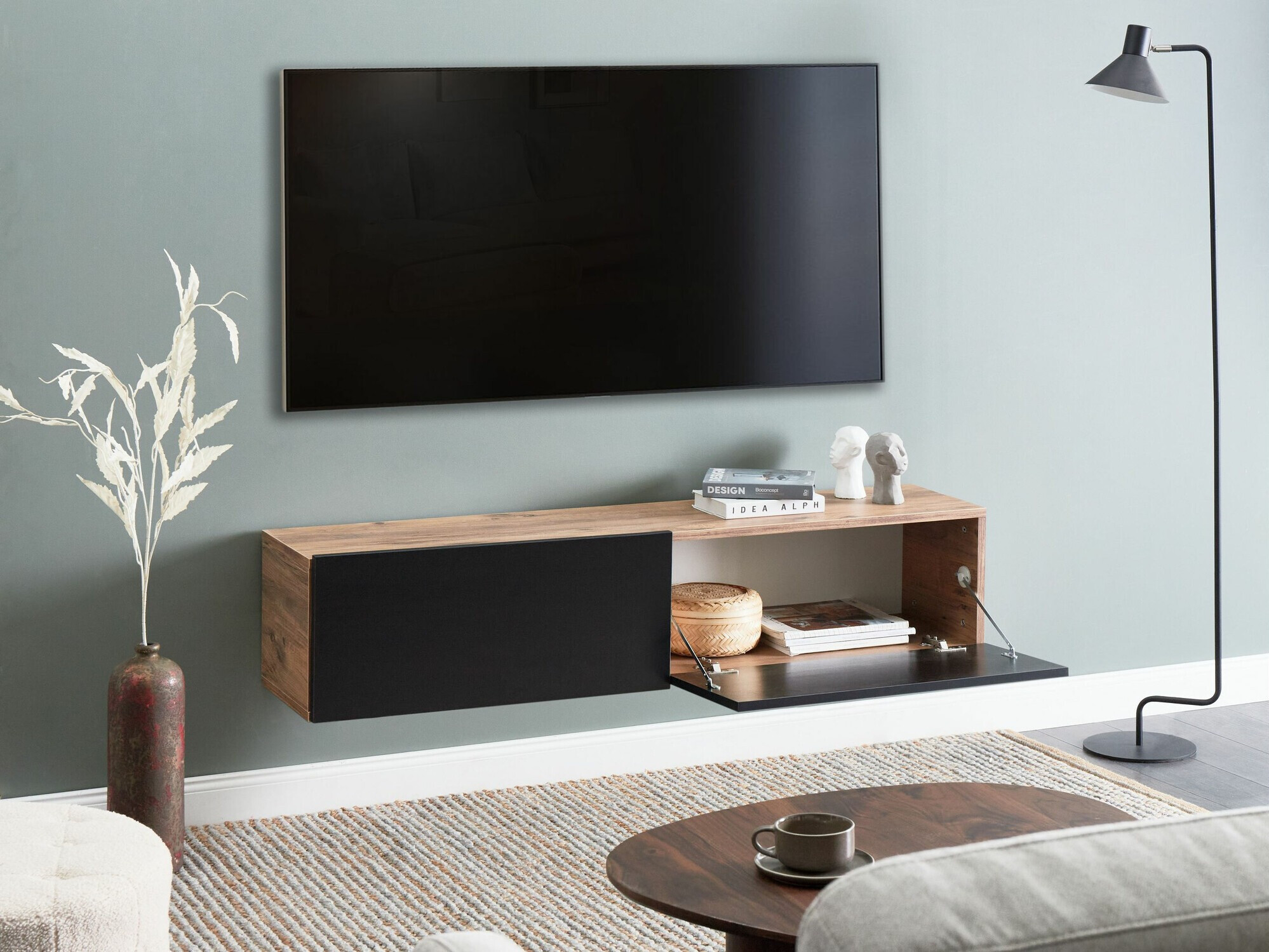 TV komoda Berwyn 2663 (Crno + Smeđa)