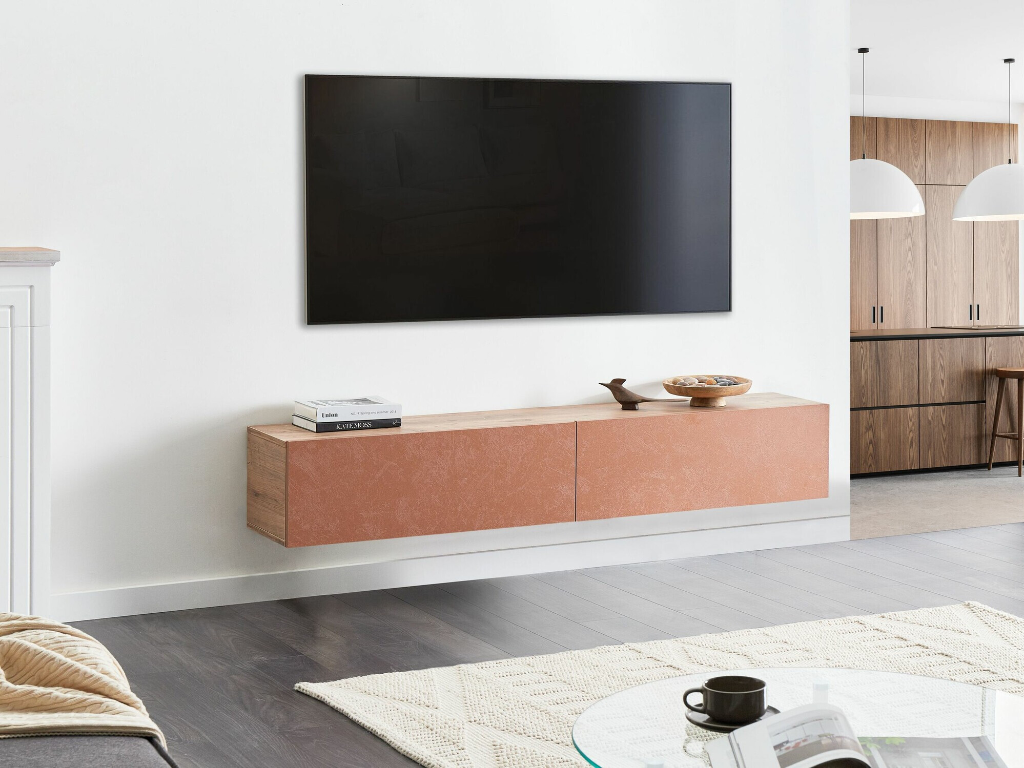 TV komoda Berwyn 2664 (Crvena + Smeđa)