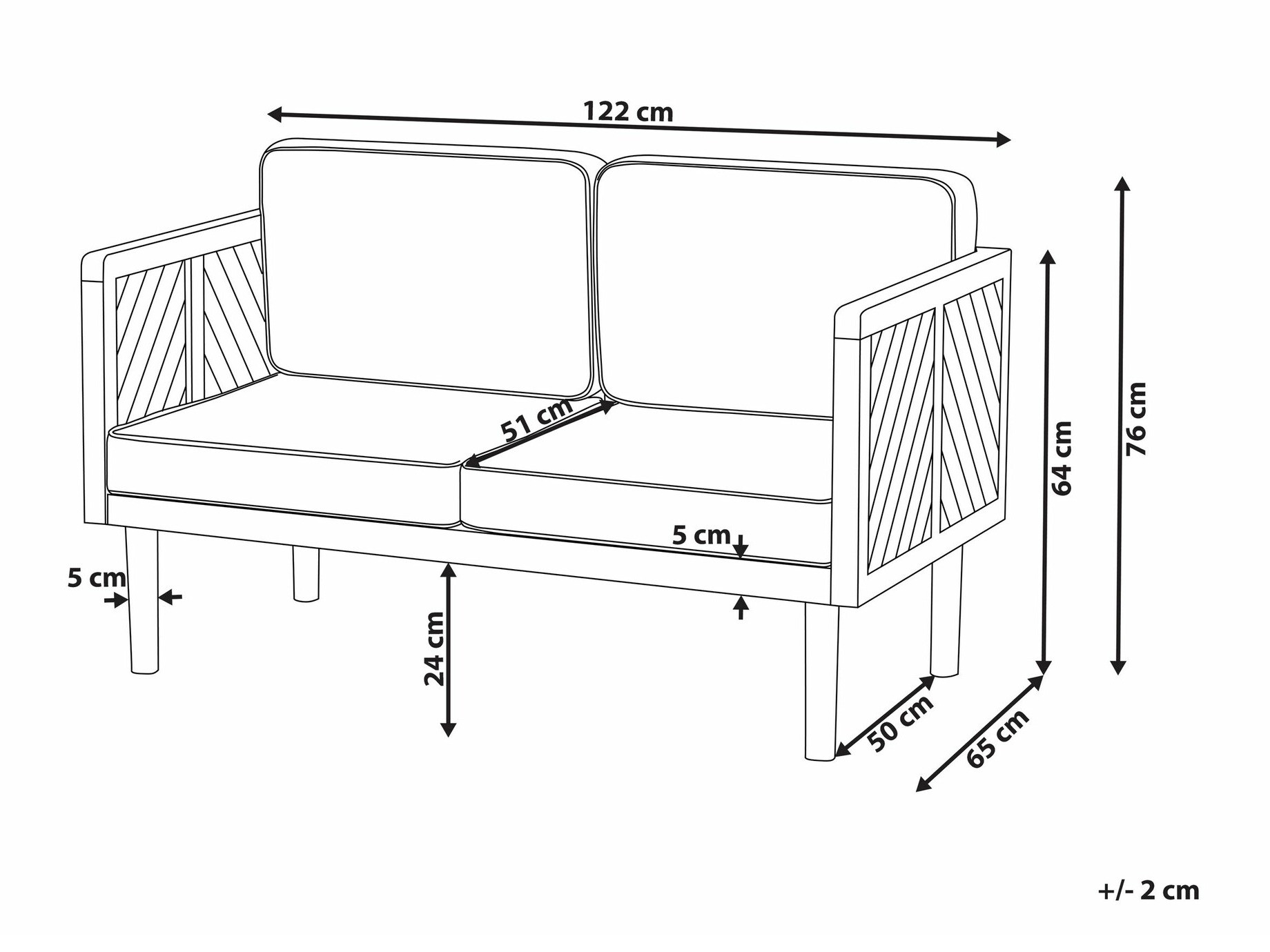 Baštenska sofa Camenou 106