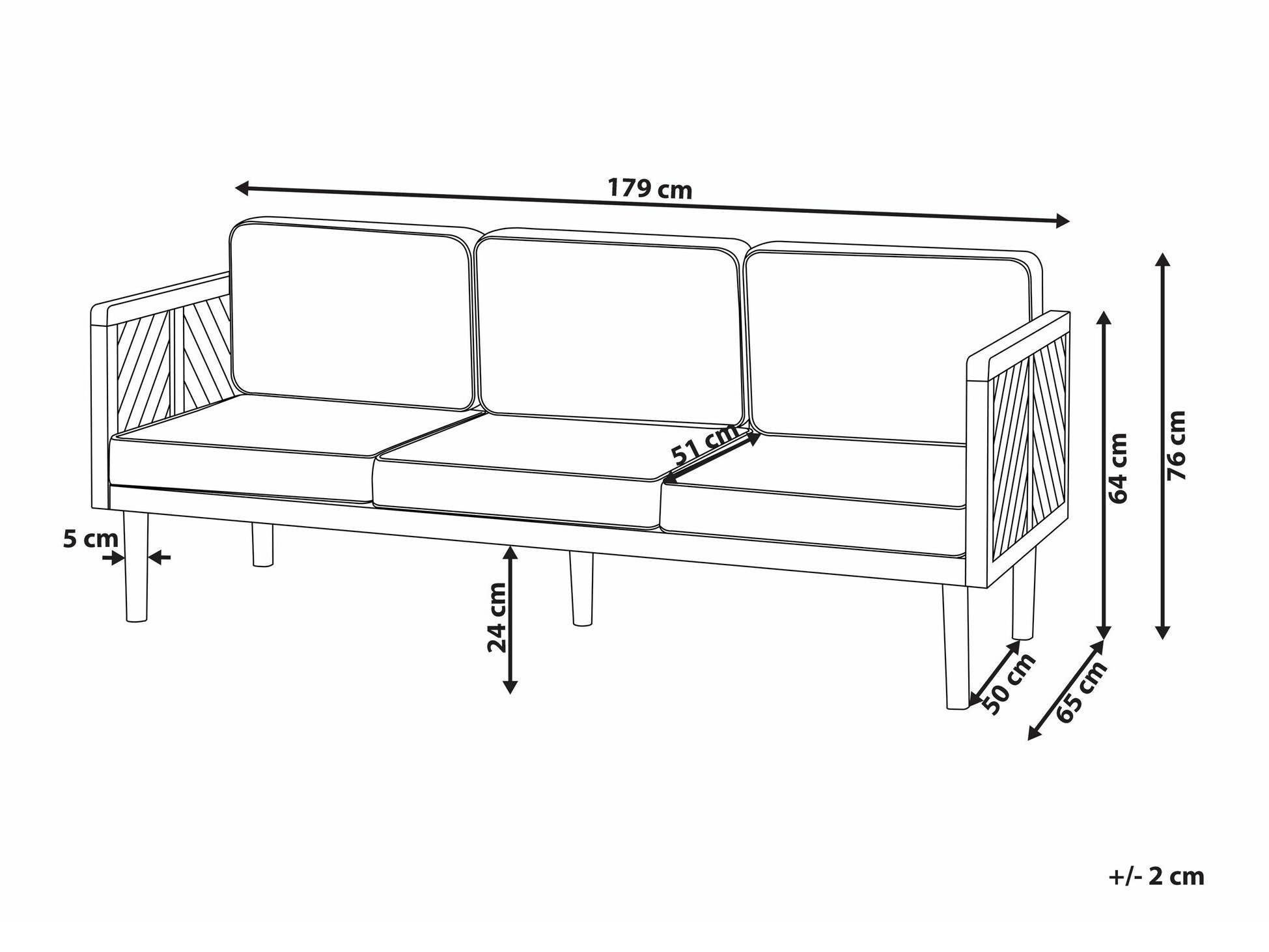 Baštenska sofa Camenou 107