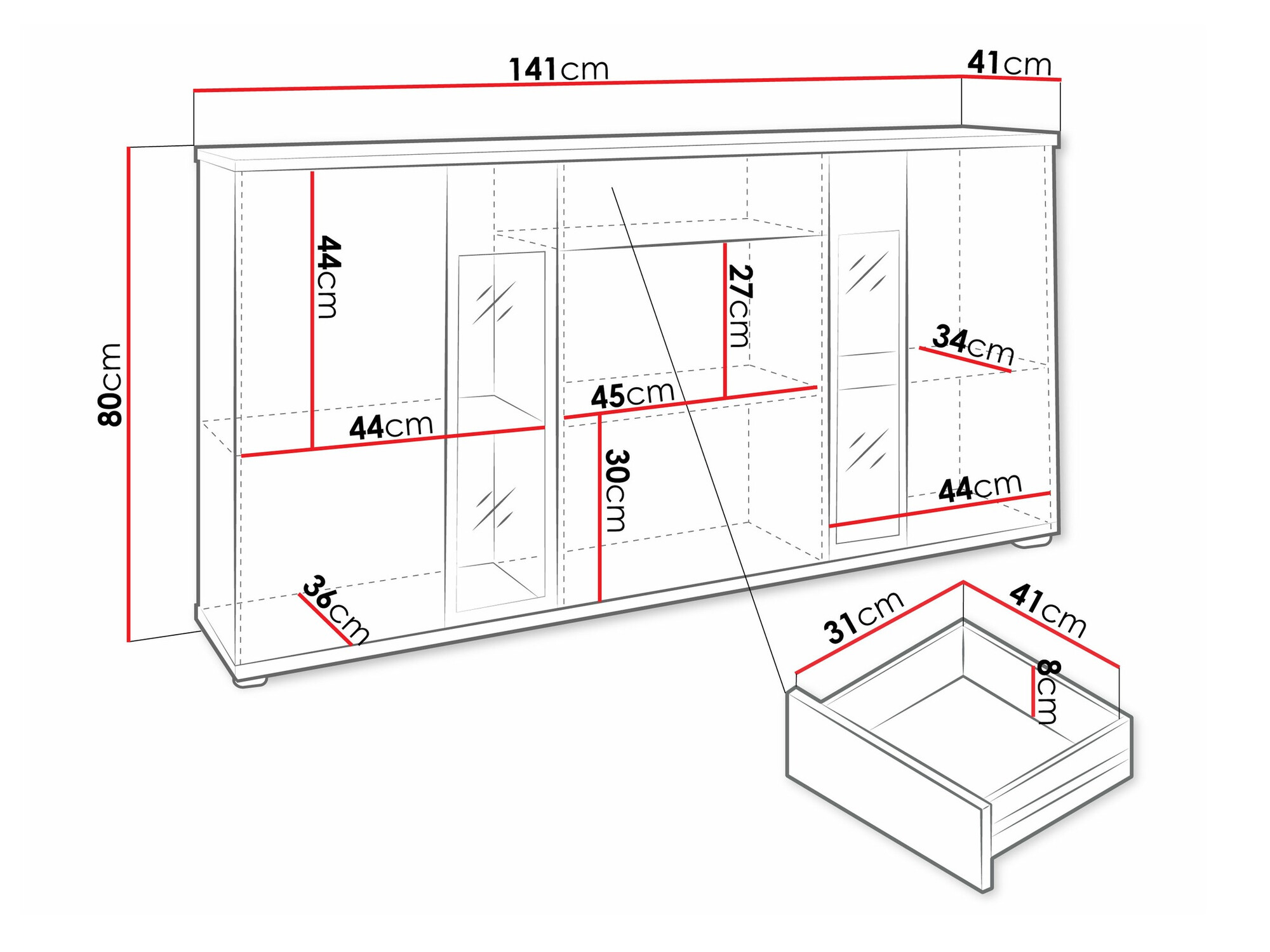 Komoda Tucson 114 (Belo)