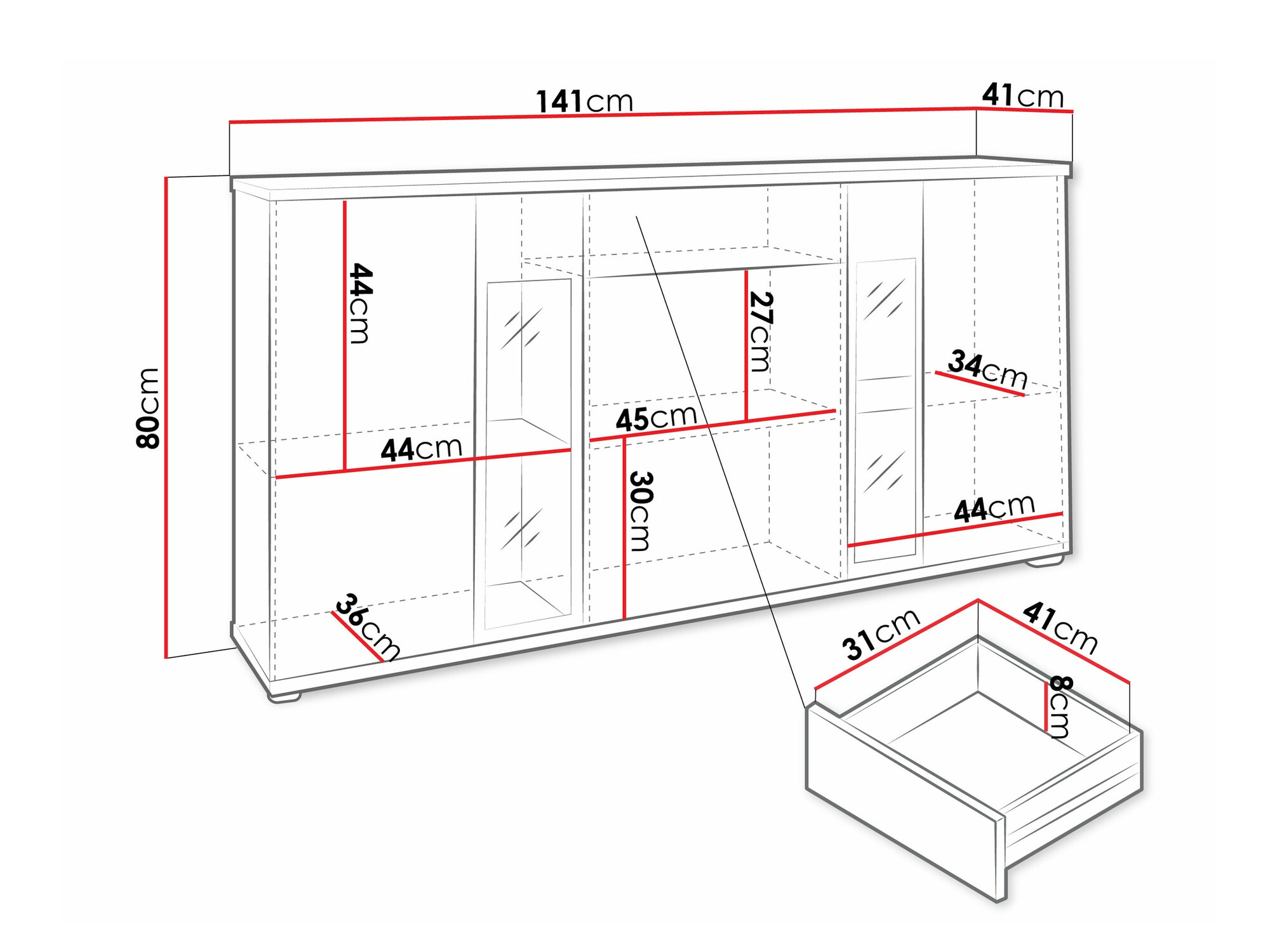 Komoda Tucson 114 (Храст лефкас)