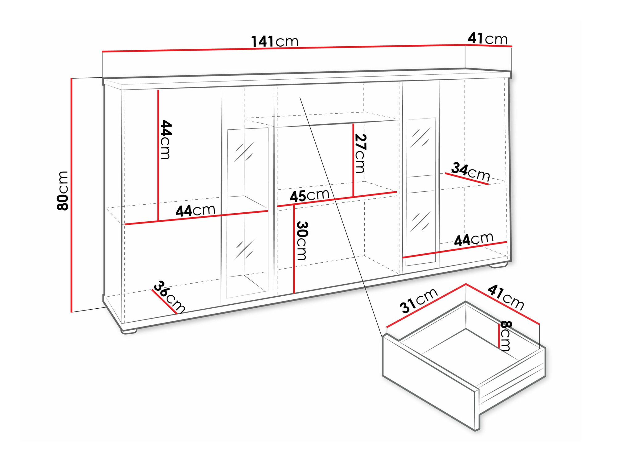 Komoda Tucson 114 (Храст лефкас)