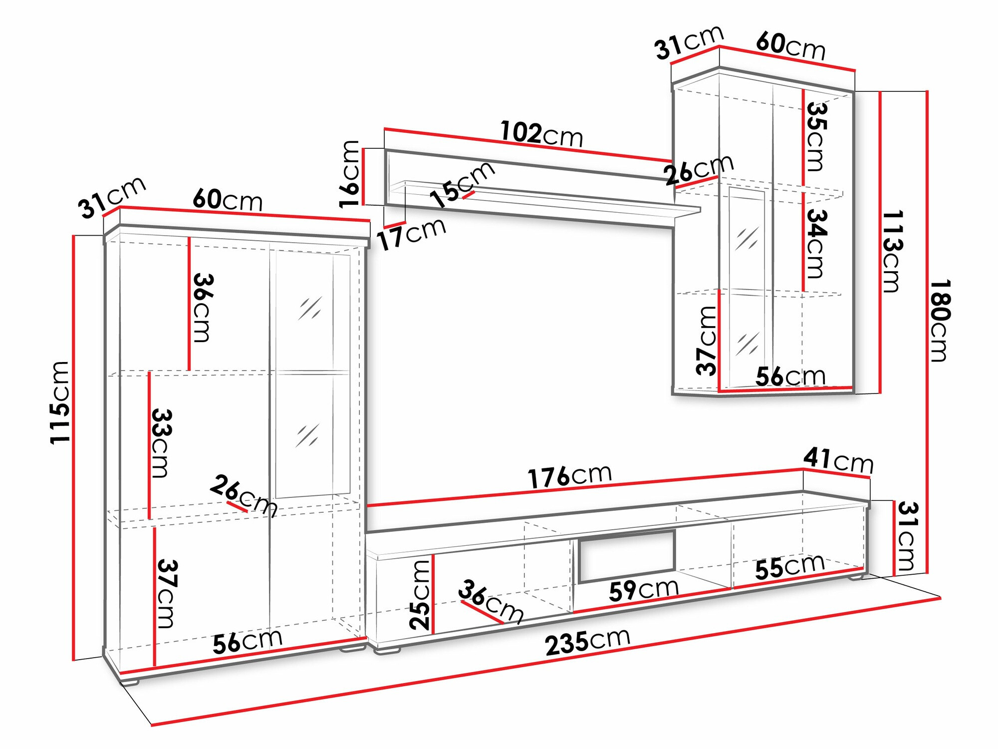 Set za dnevnu sobu Tucson 100 (Sonoma hrast)