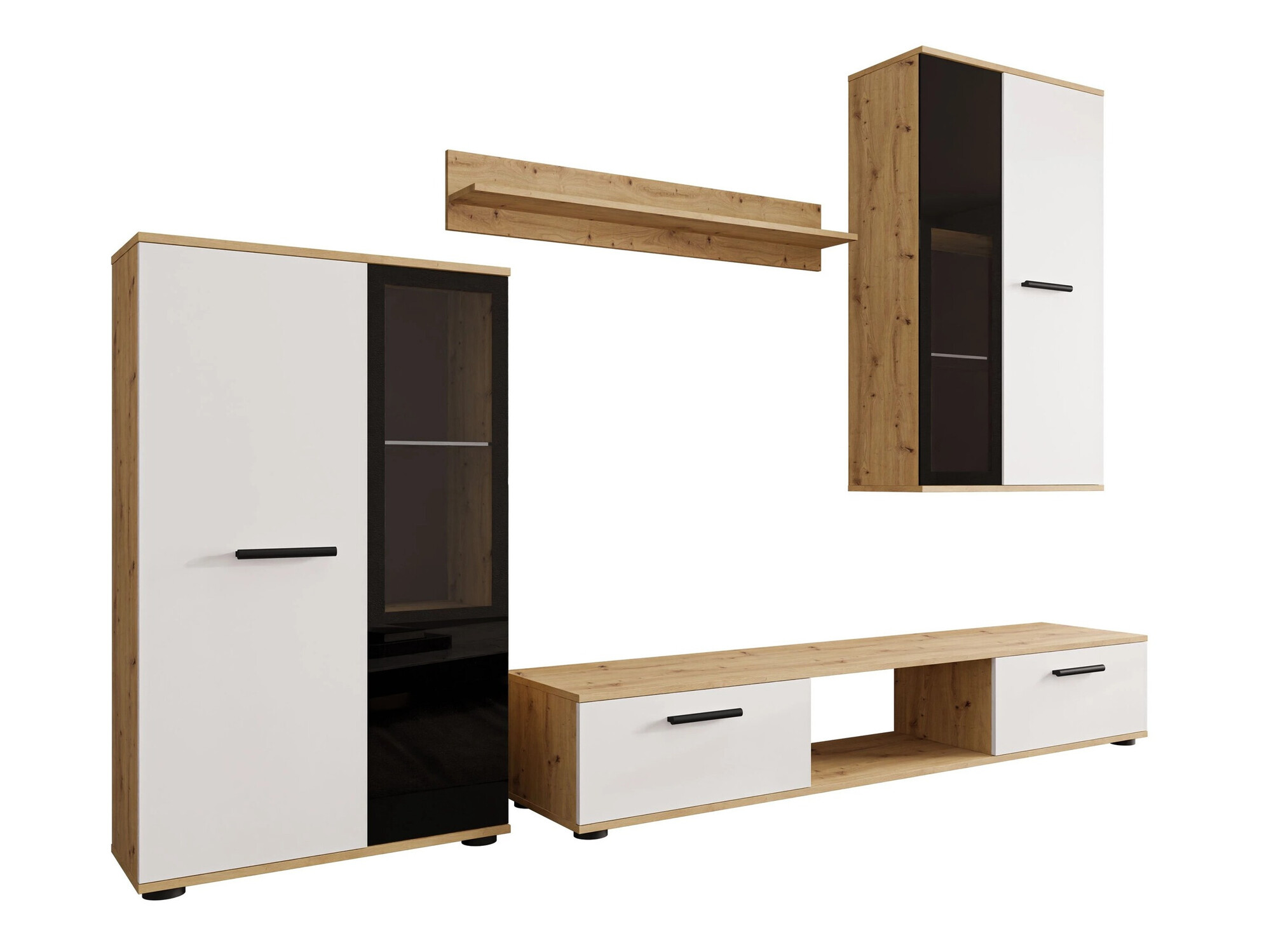 Set za dnevnu sobu Genio (Artisan hrast + Belo)
