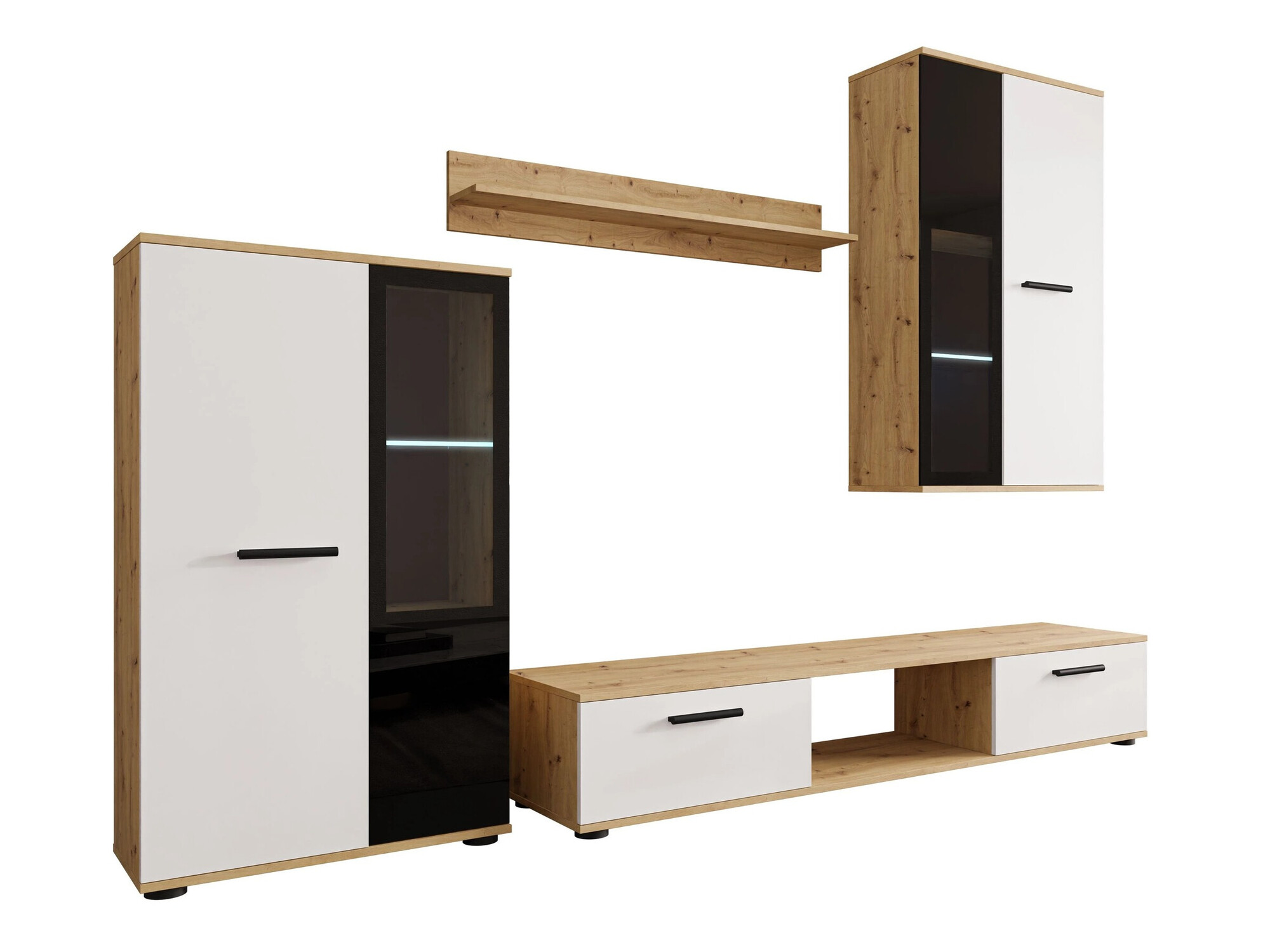 Set za dnevnu sobu Genio (Artisan hrast + Belo)