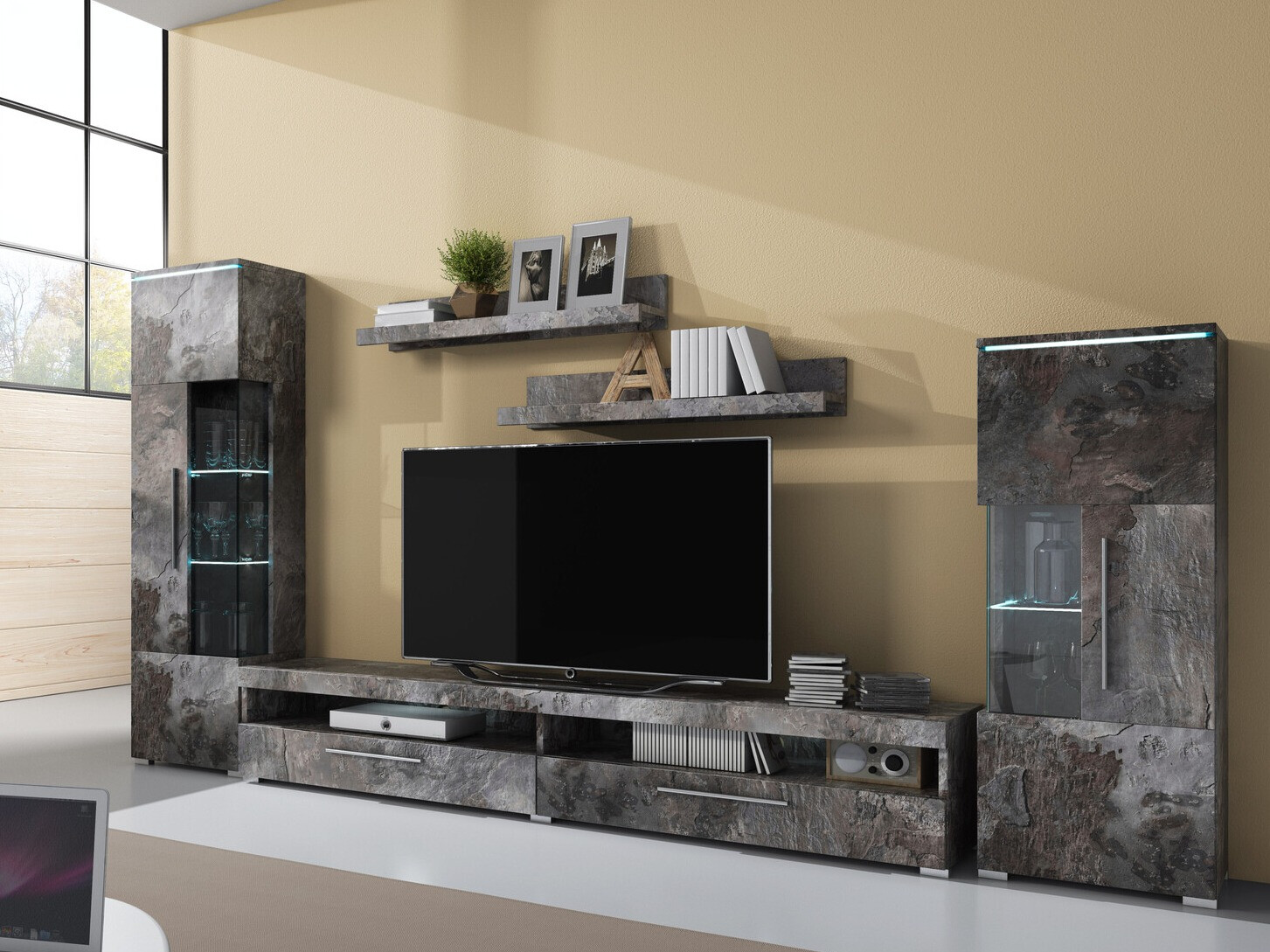 Set za dnevnu sobu Torvire 107 (Tamni beton)