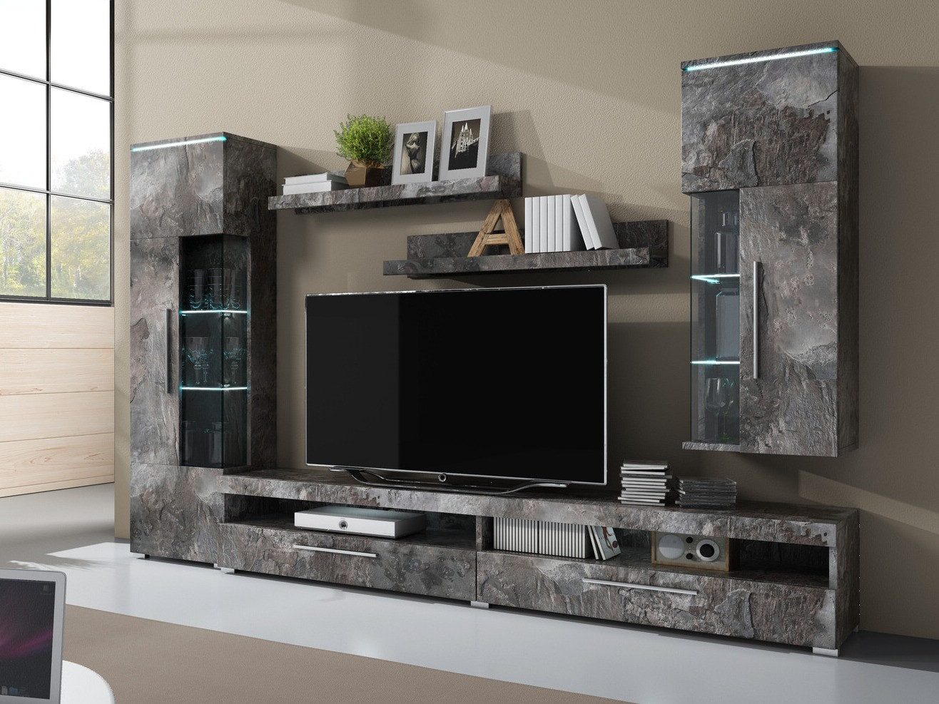 Set za dnevnu sobu Torvire 108 (Tamni beton)