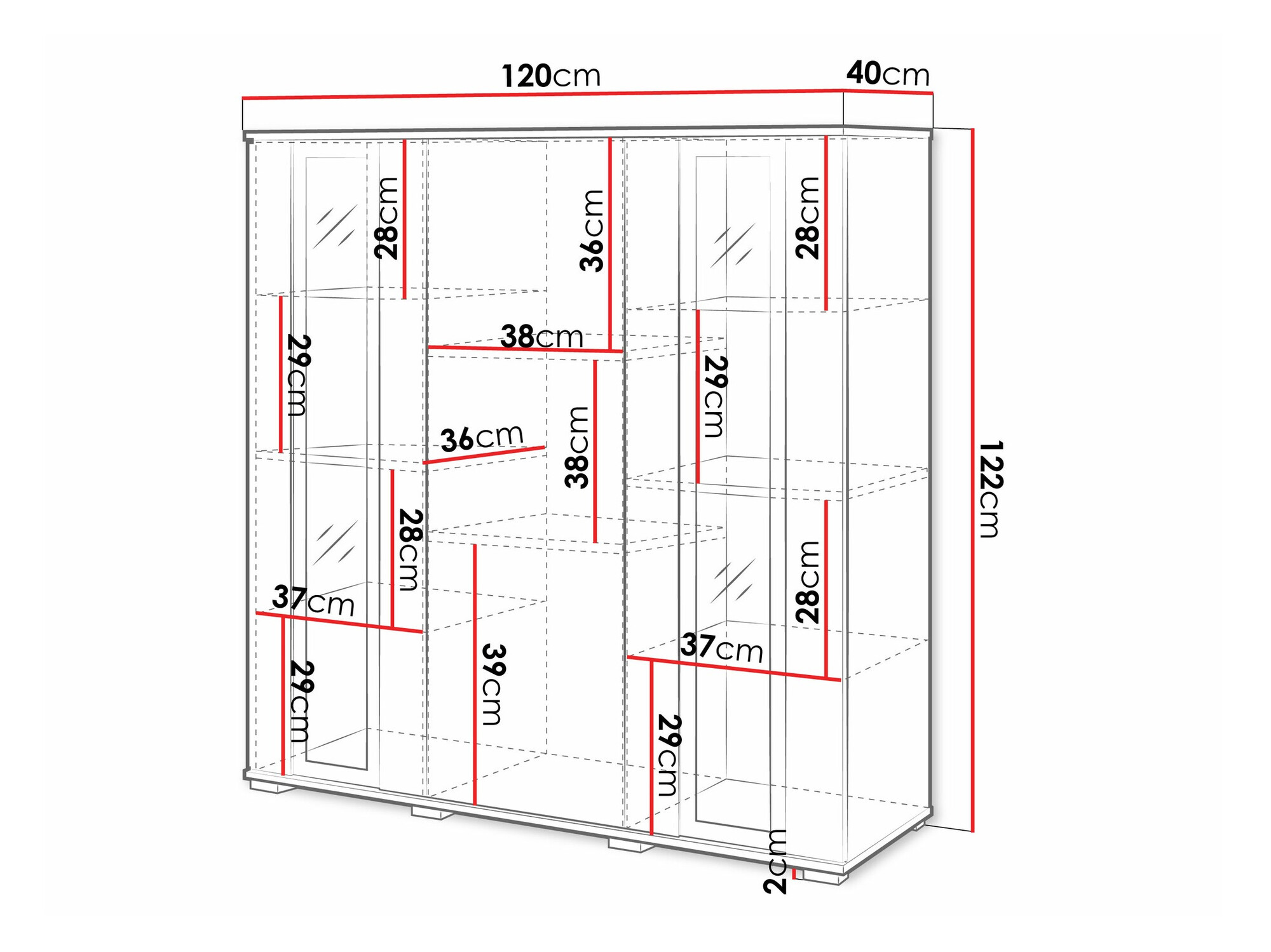 Ormarić Torcame 100 (Belo + Sjajno belo)