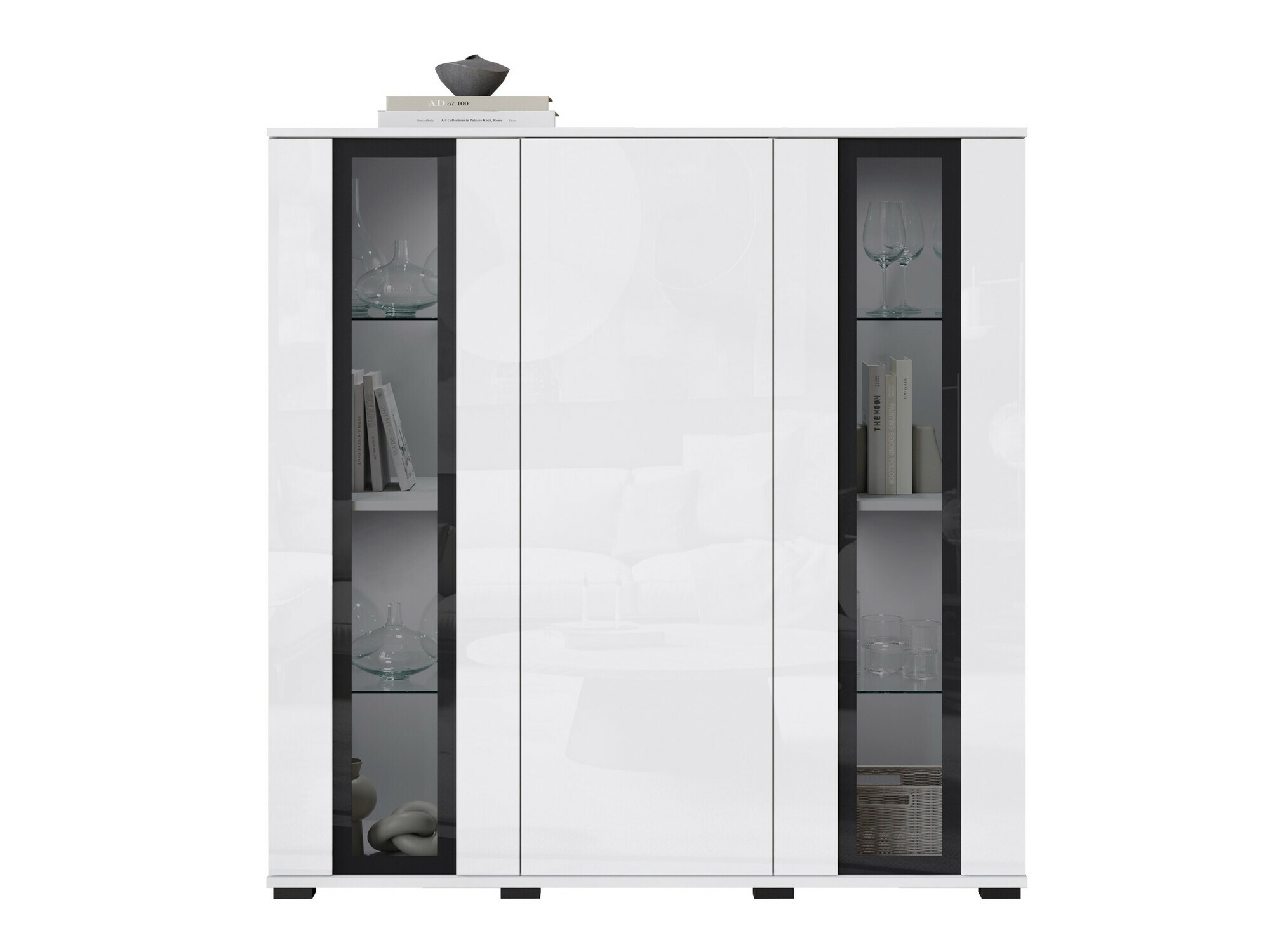 Ormarić Torcame 100 (Belo + Sjajno belo)