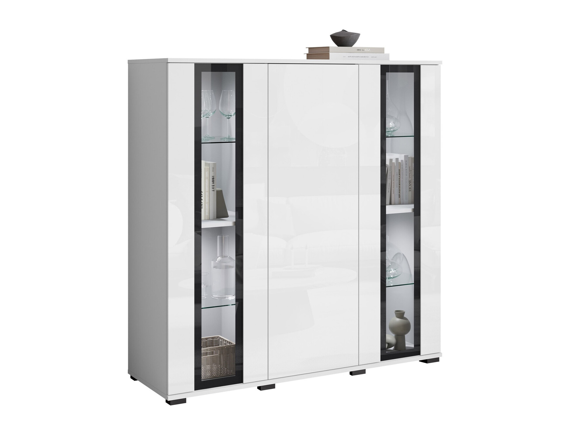 Ormarić Torcame 100 (Belo + Sjajno belo)