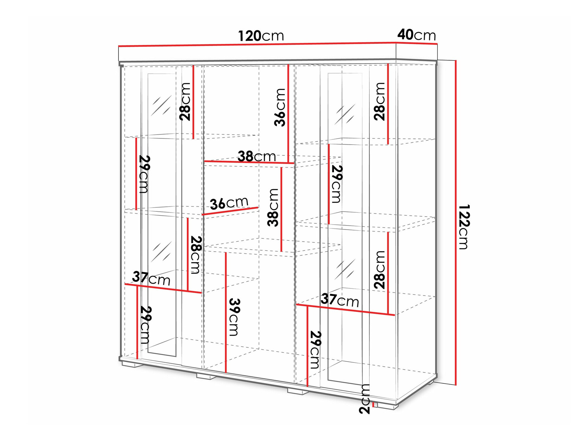 Ormarić Torcame 100 (Belo + Sjajno belo)