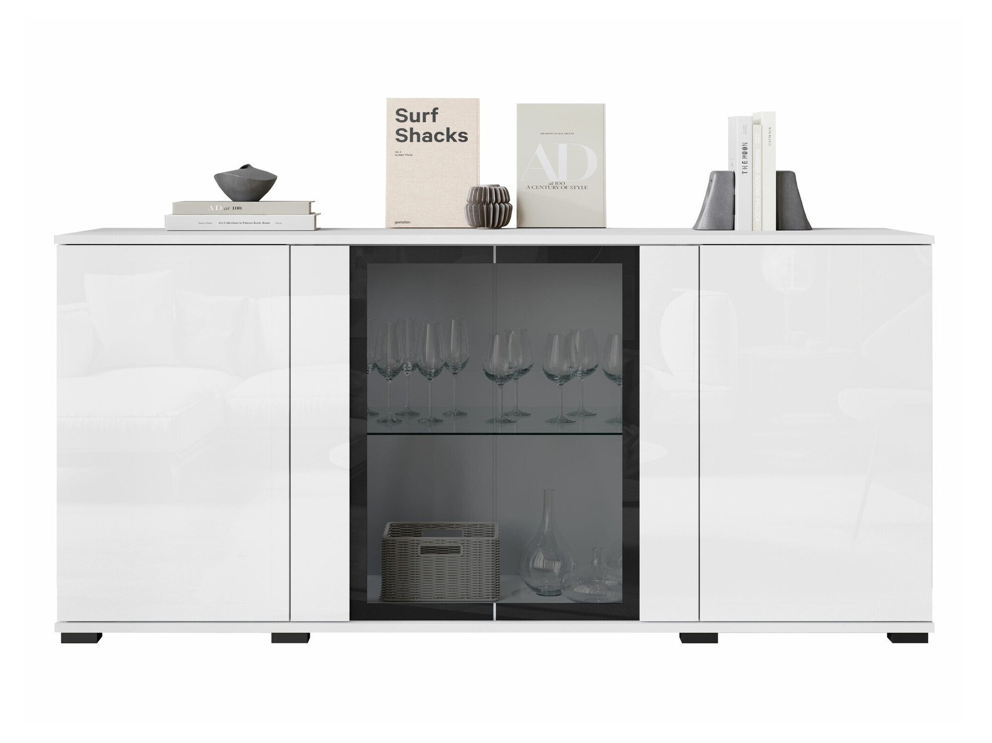 Ormarić Torcame 102 (Belo + Sjajno belo)