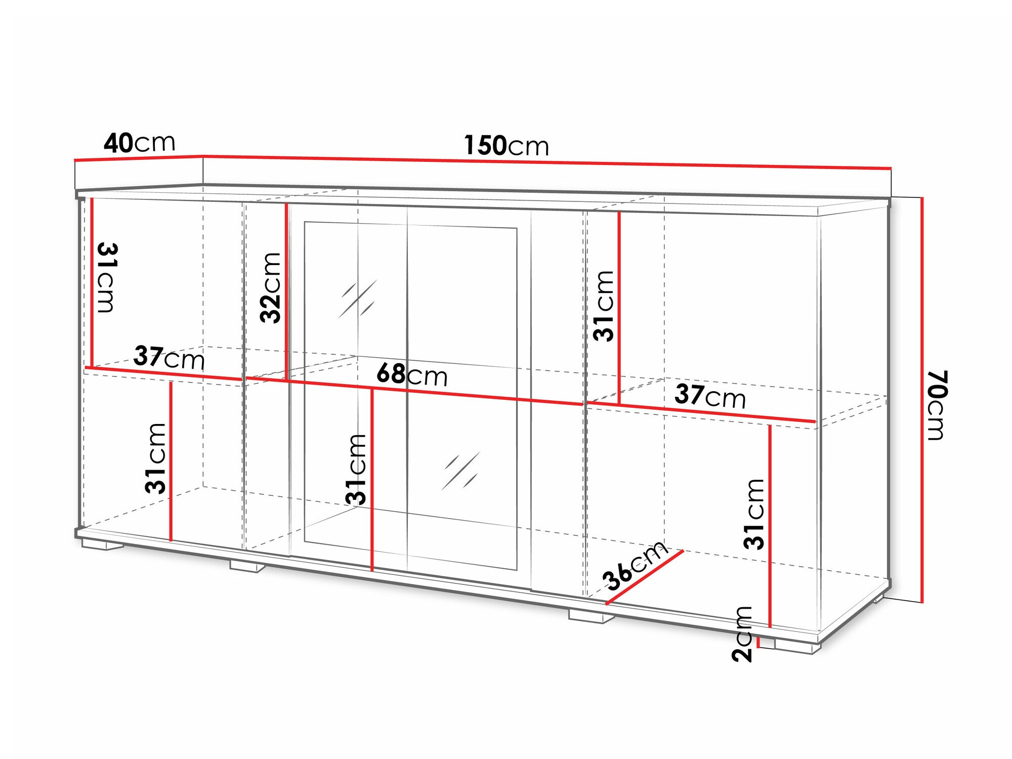 Ormarić Torcame 102 (Belo + Sjajno belo)