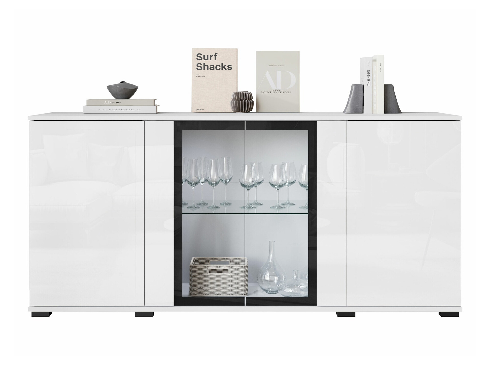 Ormarić Torcame 102 (Belo + Sjajno belo)