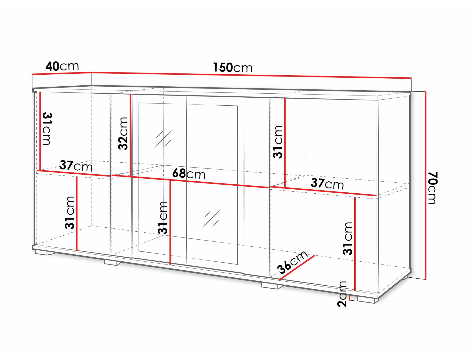 Ormarić Torcame 102 (Belo + Sjajno belo)