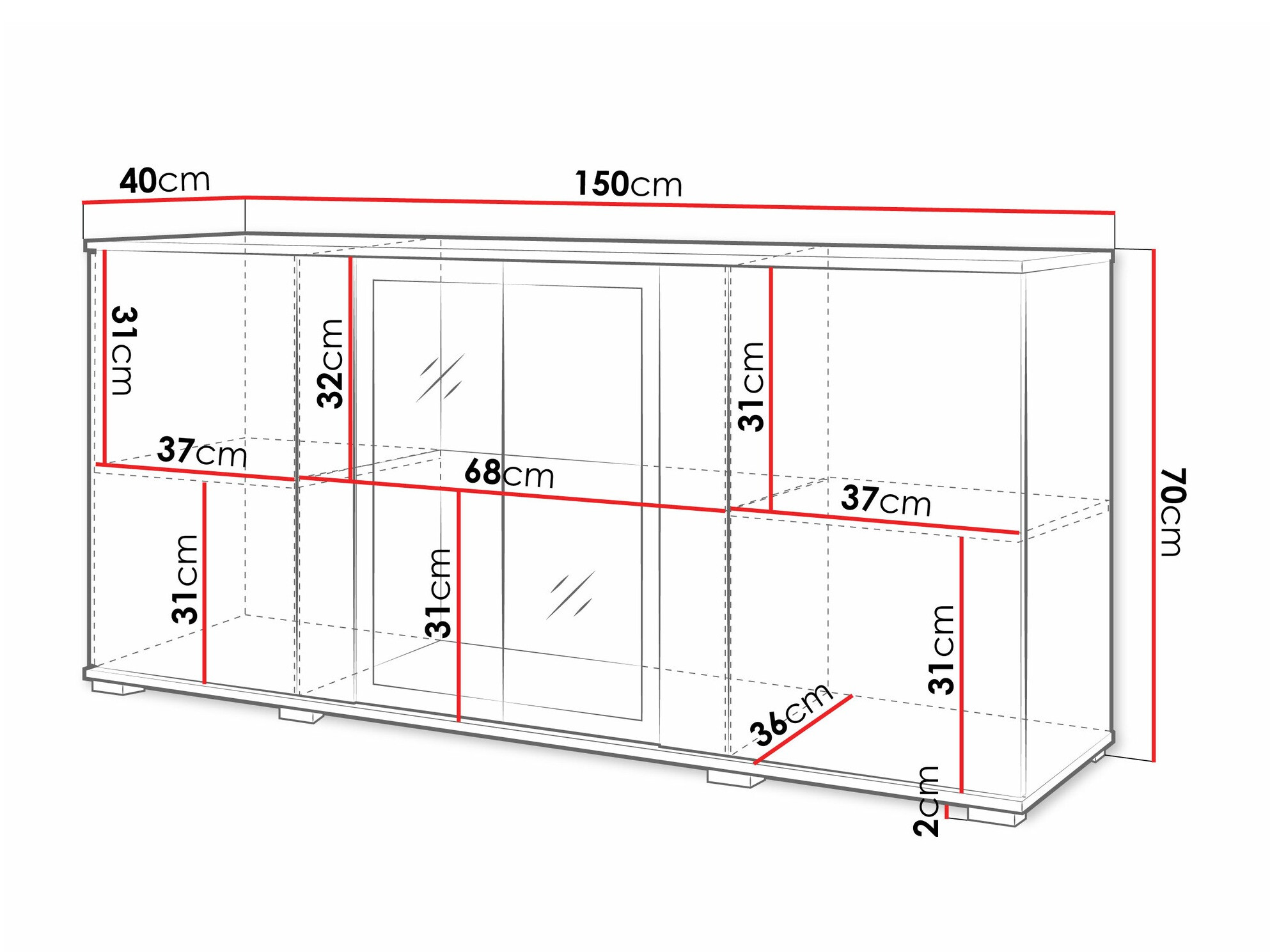 Ormarić Torcame 102 (Crno)