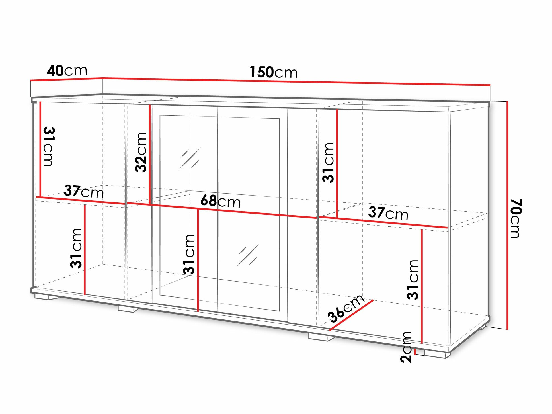 Ormarić Torcame 102 (Crno)