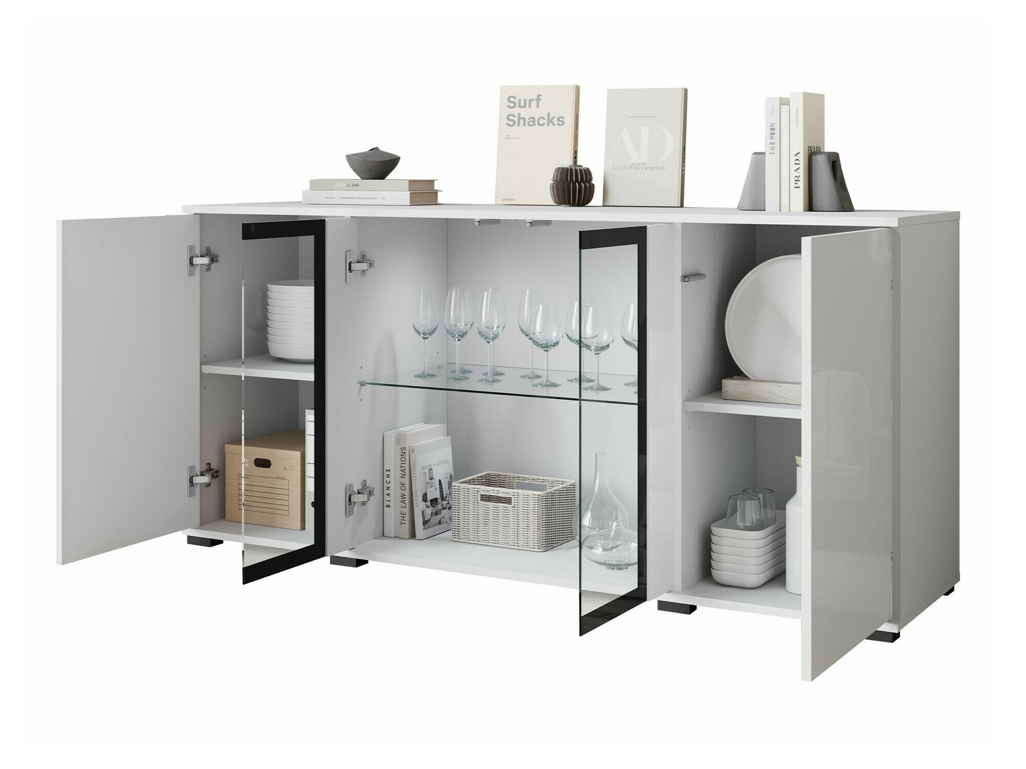 Ormarić Torcame 102 (Вотан храст + Sjajno belo)