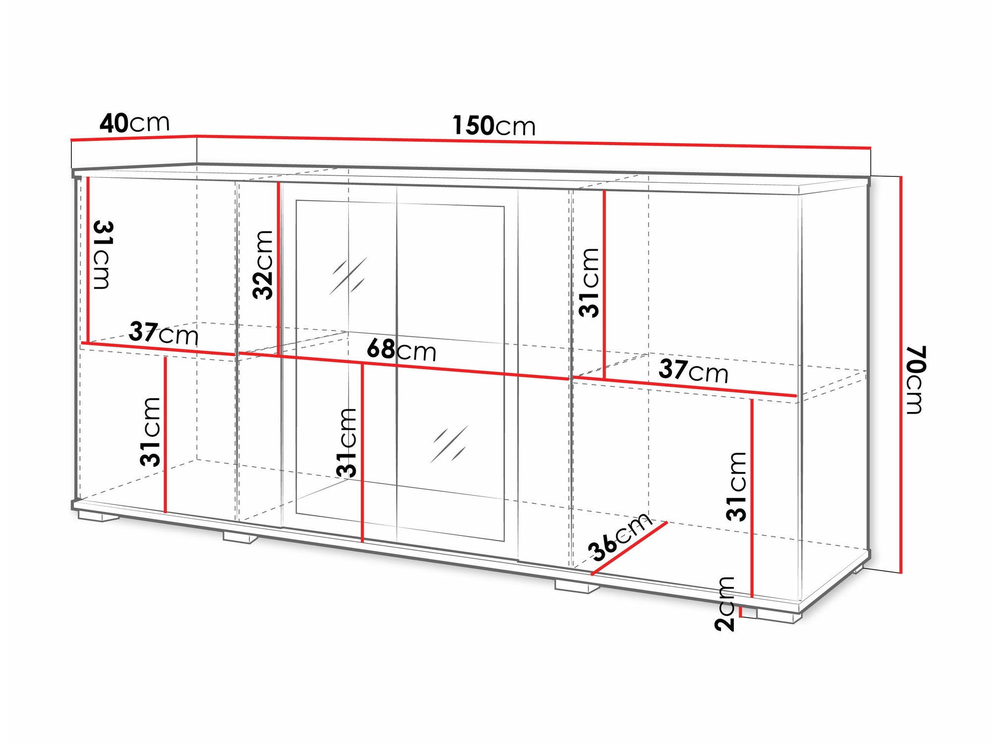 Ormarić Torcame 102 (Вотан храст + Sjajno belo)