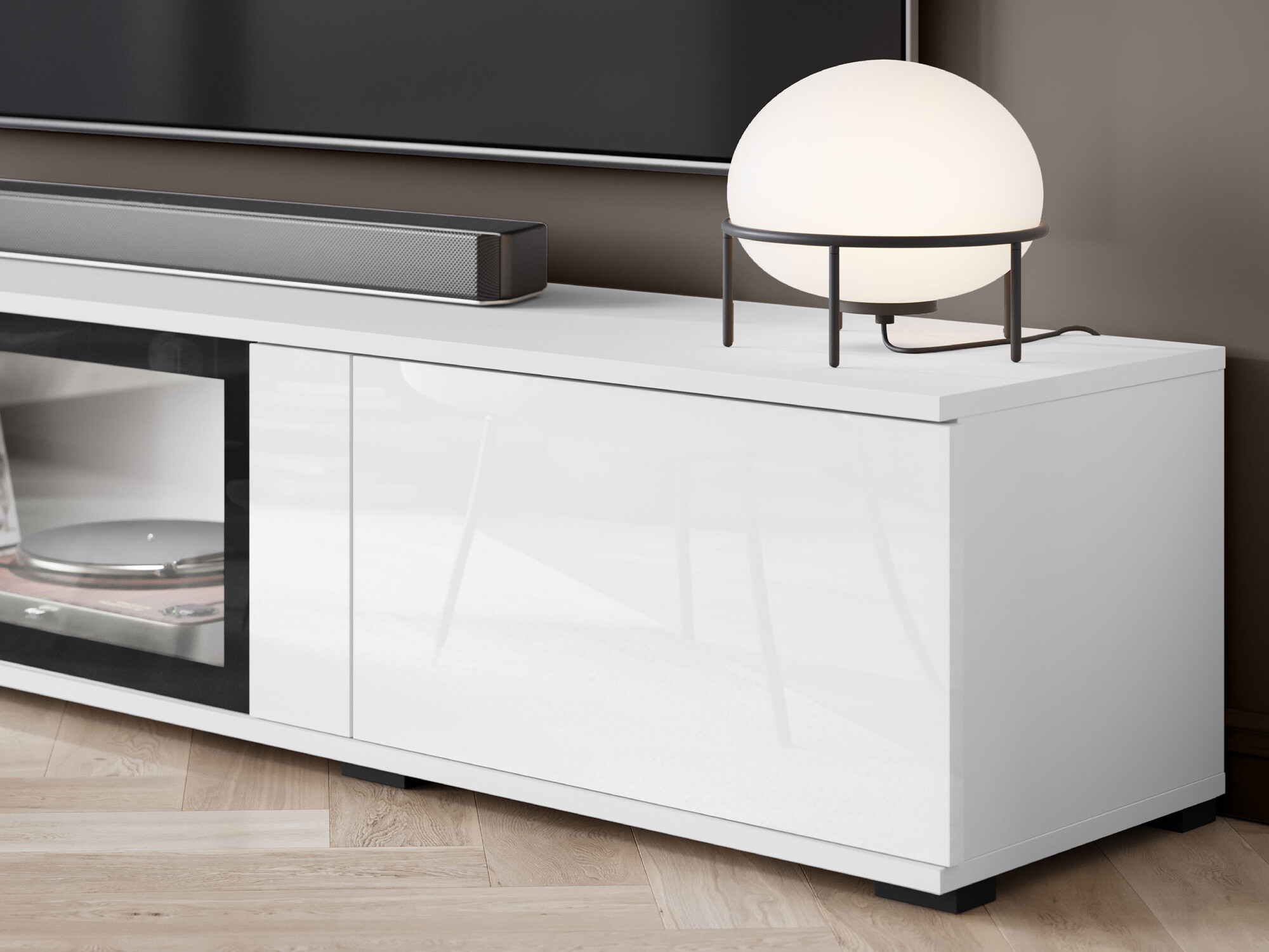 Set za dnevnu sobu Torcame 103 (Belo + Sjajno belo)