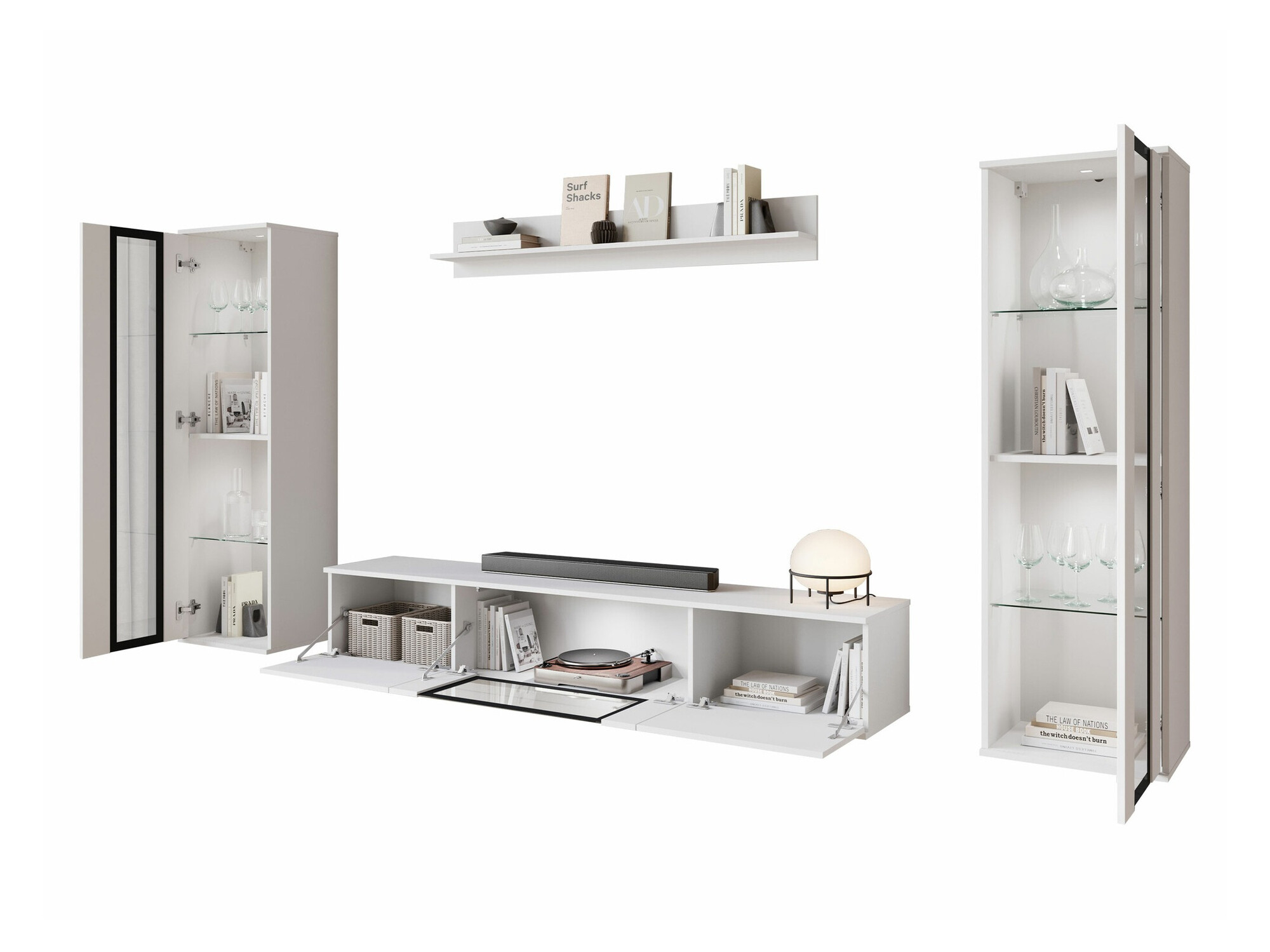 Set za dnevnu sobu Torcame 103 (Belo + Sjajno belo)