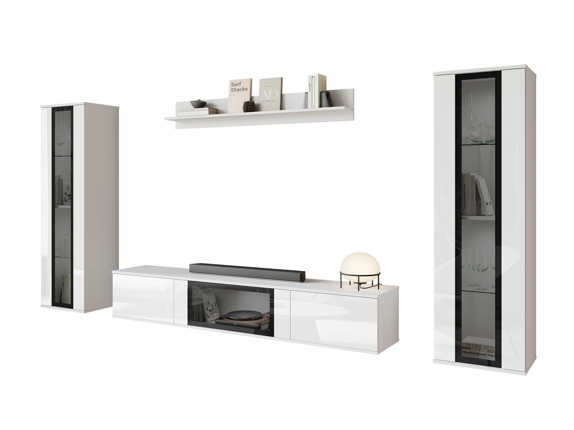 Set za dnevnu sobu Torcame 103 (Belo + Sjajno belo)