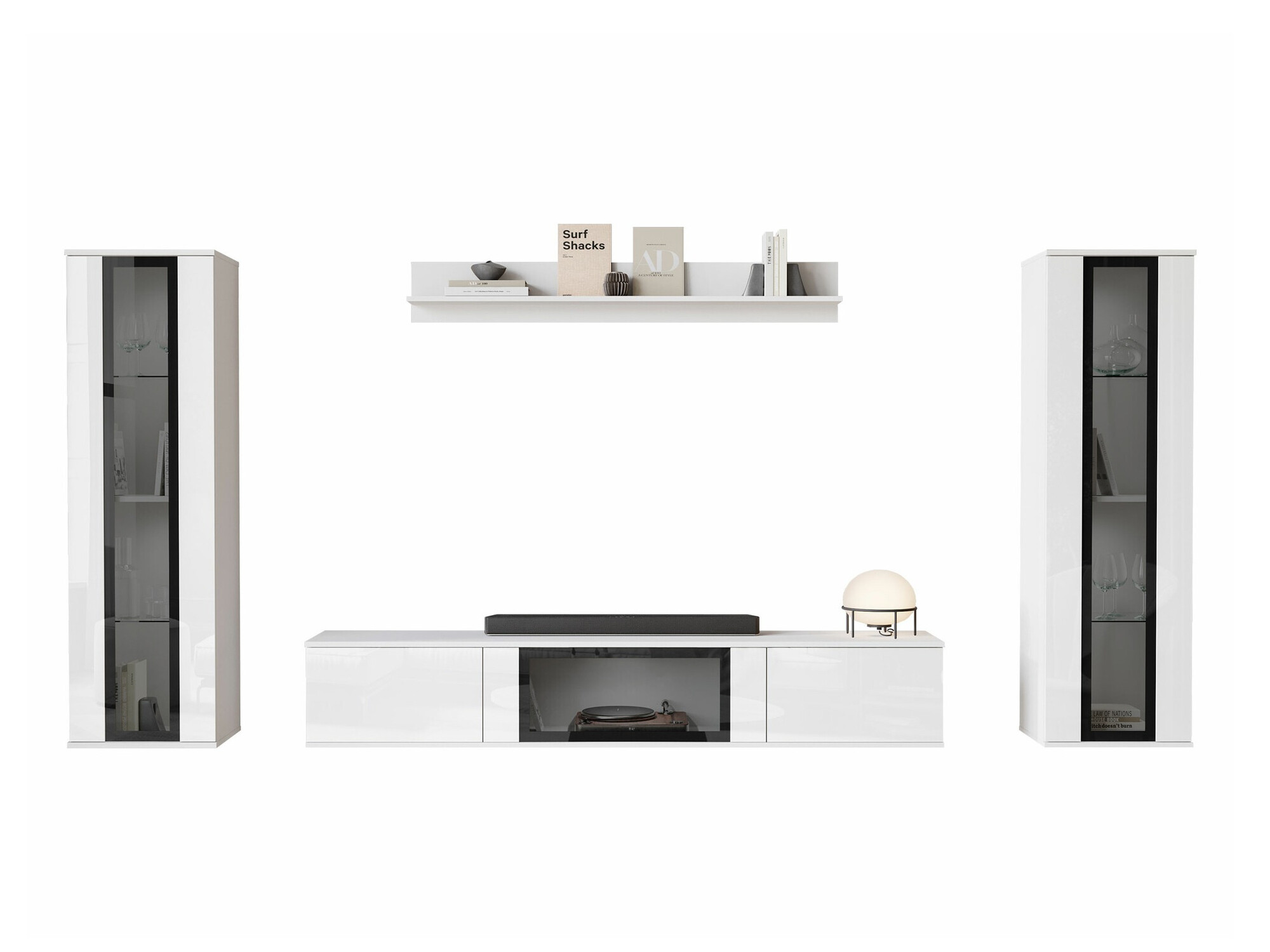 Set za dnevnu sobu Torcame 103 (Belo + Sjajno belo)