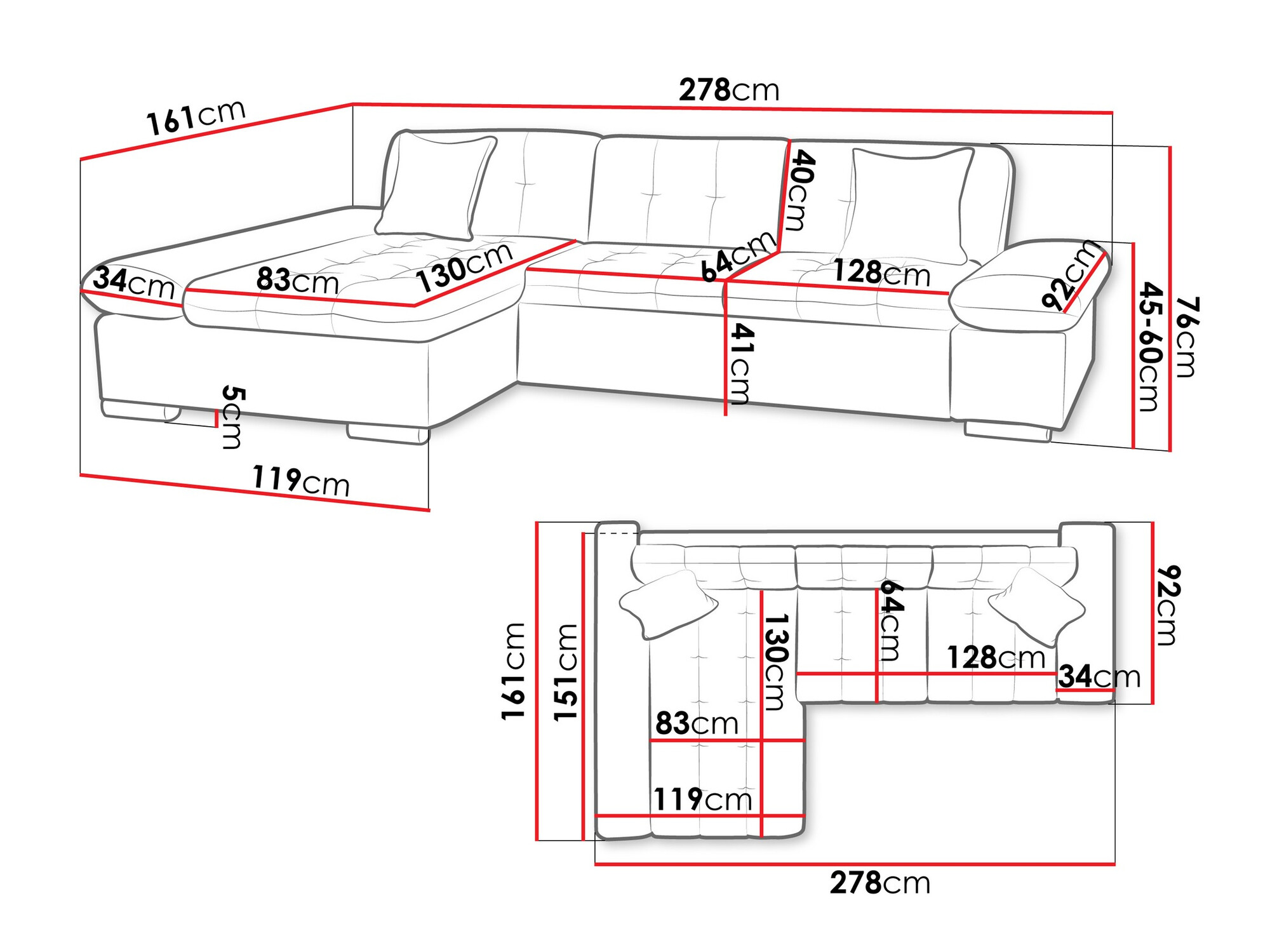 Ugaona sofa Comfivo 219 (Lux 06 + Lux 05)