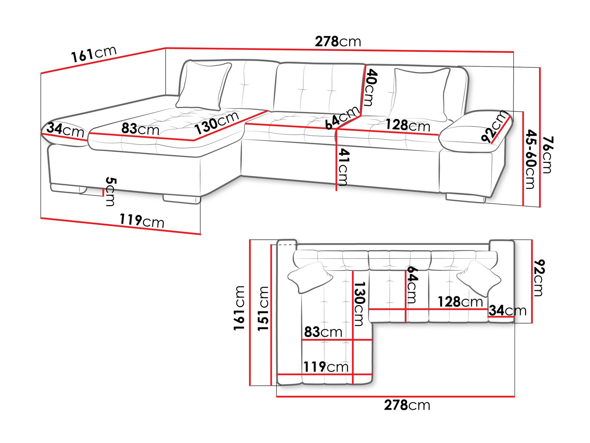 Ugaona sofa Comfivo 219 (Lux 06 + Lux 05)