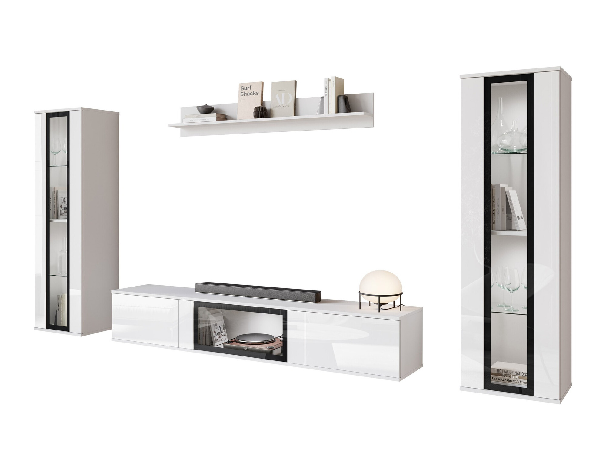 Set za dnevnu sobu Torcame 103 (Belo + Sjajno belo)