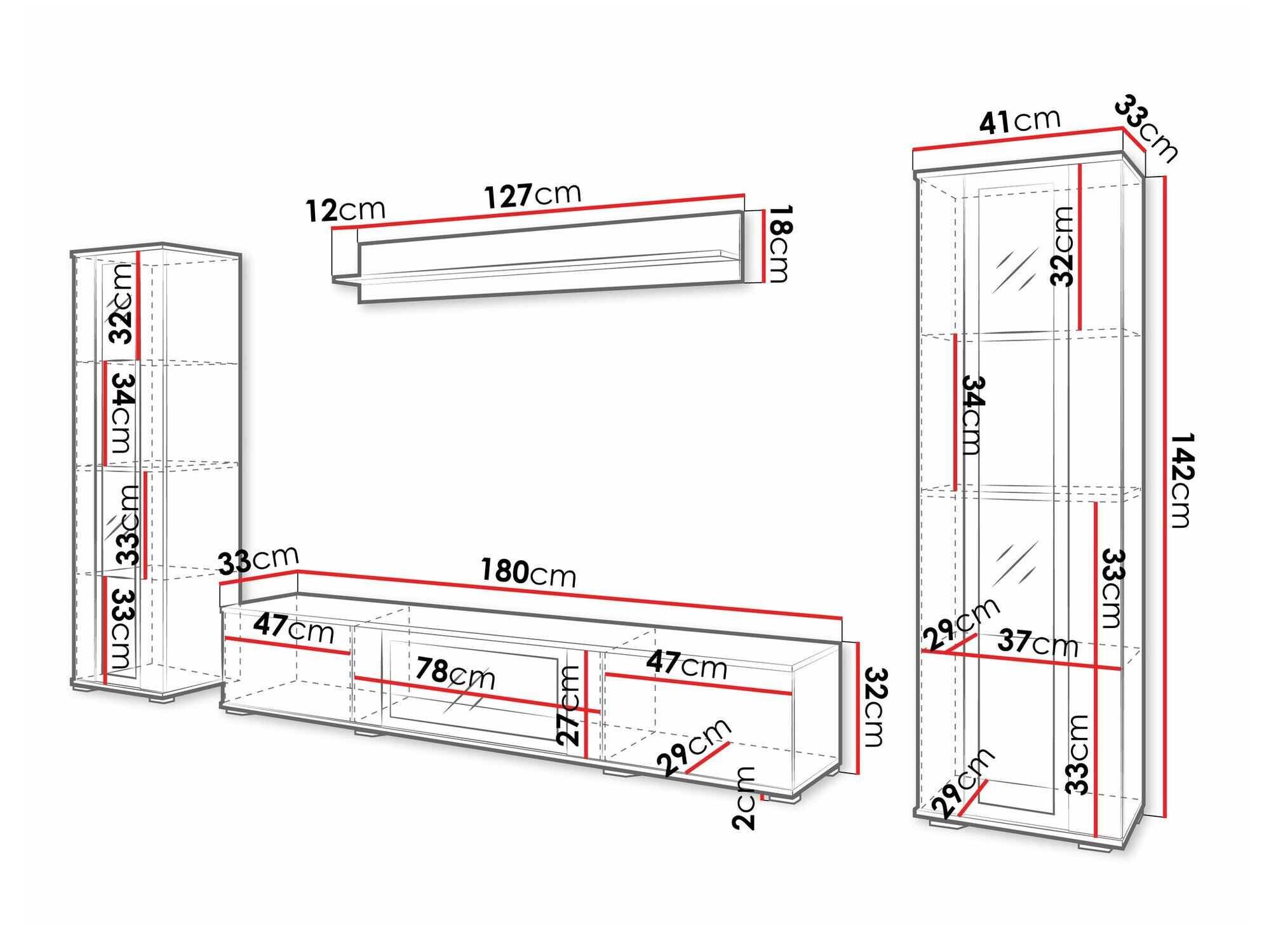 Set za dnevnu sobu Torcame 103 (Hrast Votan + Sjajno belo)