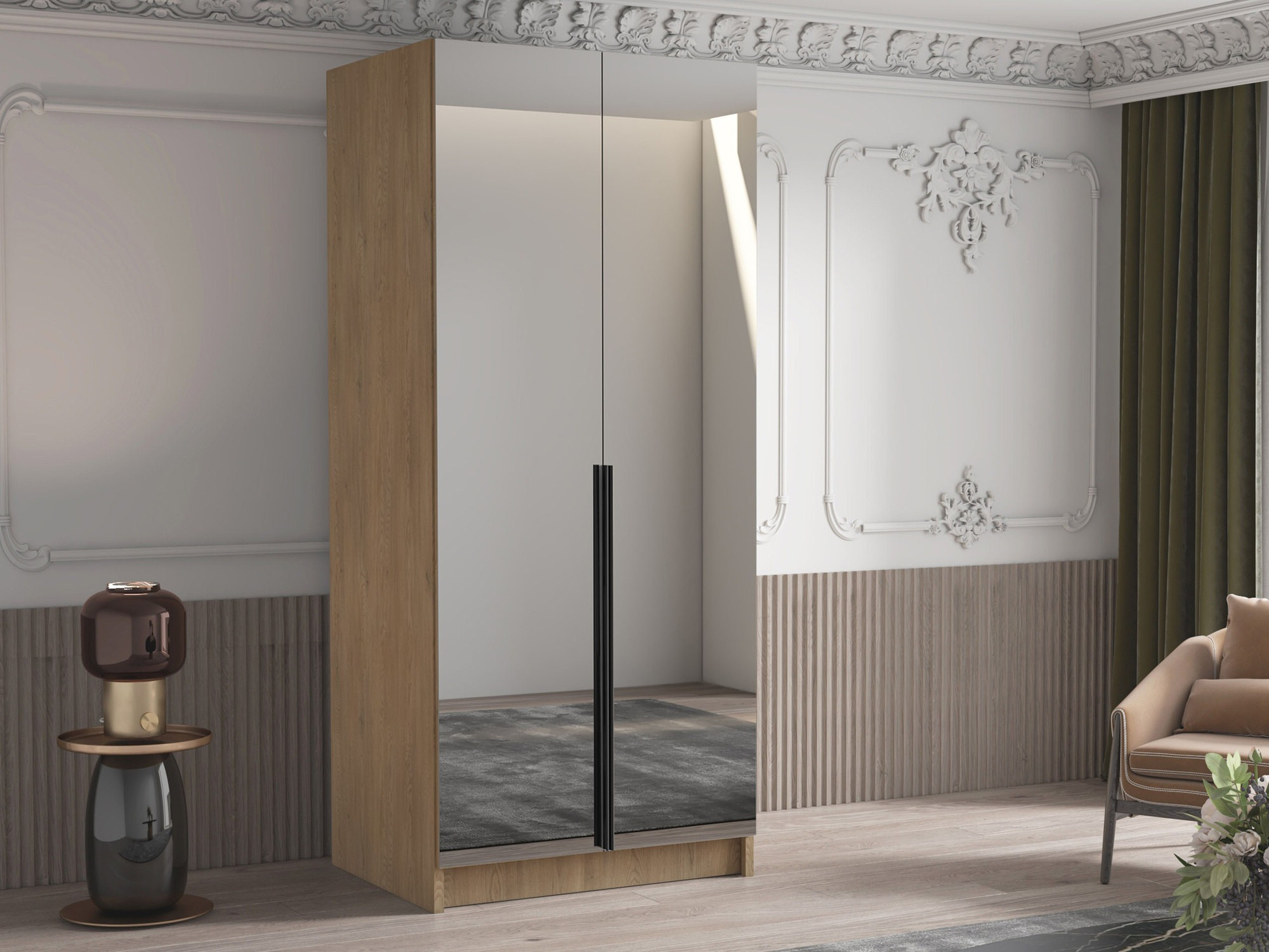 Ormar Closico 193 (Svetlo drvo + Crno)