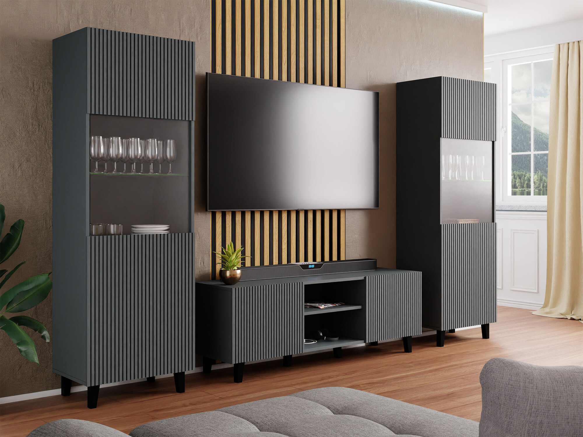 Set za dnevnu sobu Remeta 110 (Antracit)