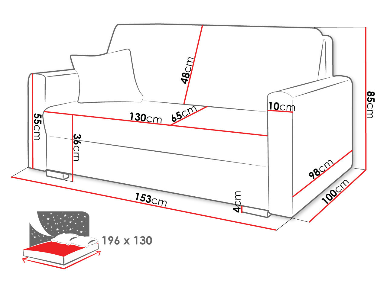 Sofa na razvlačenje Columbus 205 (Tilia 77)