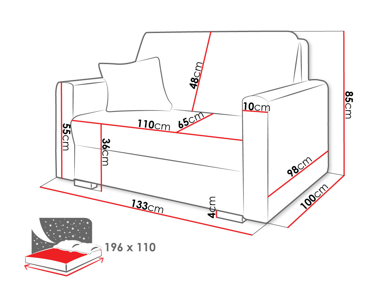 Sofa na razvlačenje Columbus 206 (Tilia 01)