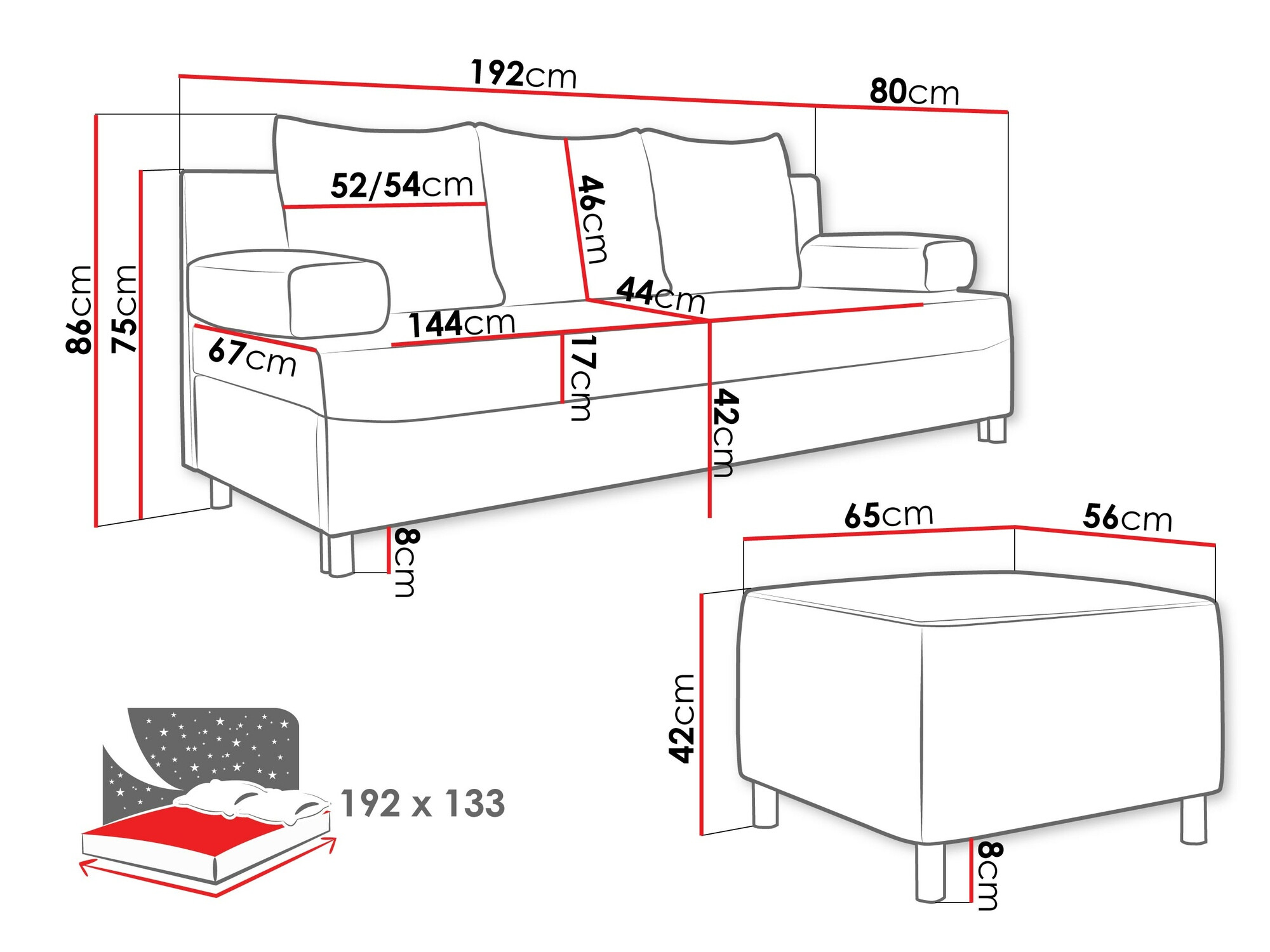 Tapaciran nameštaj set Comfivo 108 (Lawa 05)