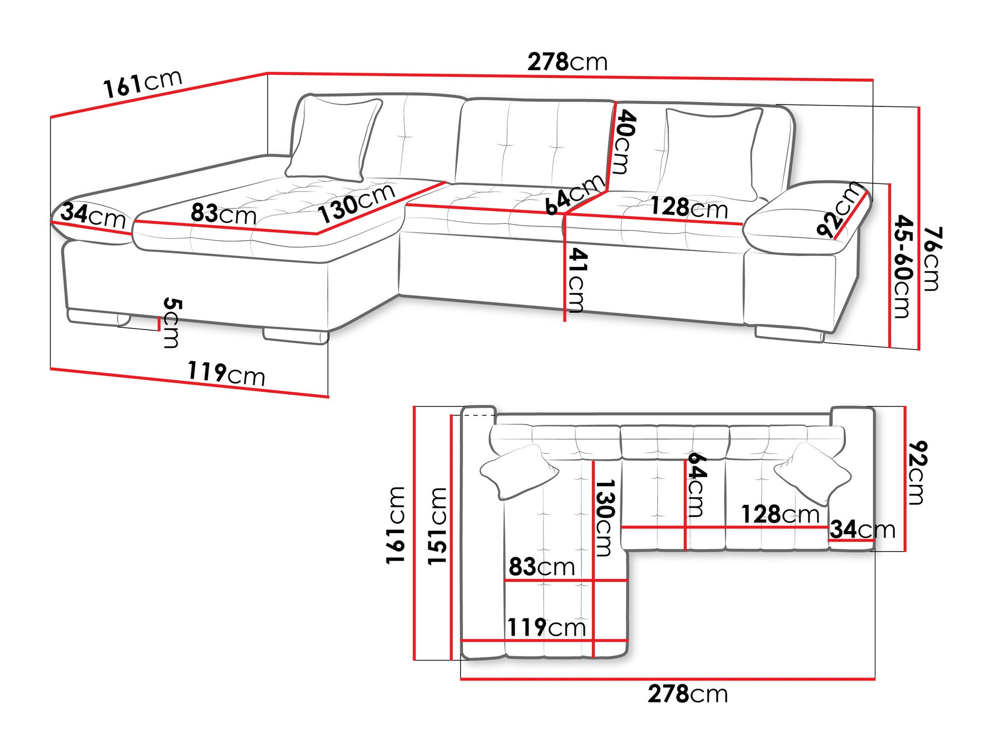 Ugaona sofa Comfivo 219 (Kronos 07 + Kronos 02 + Kronos 07)