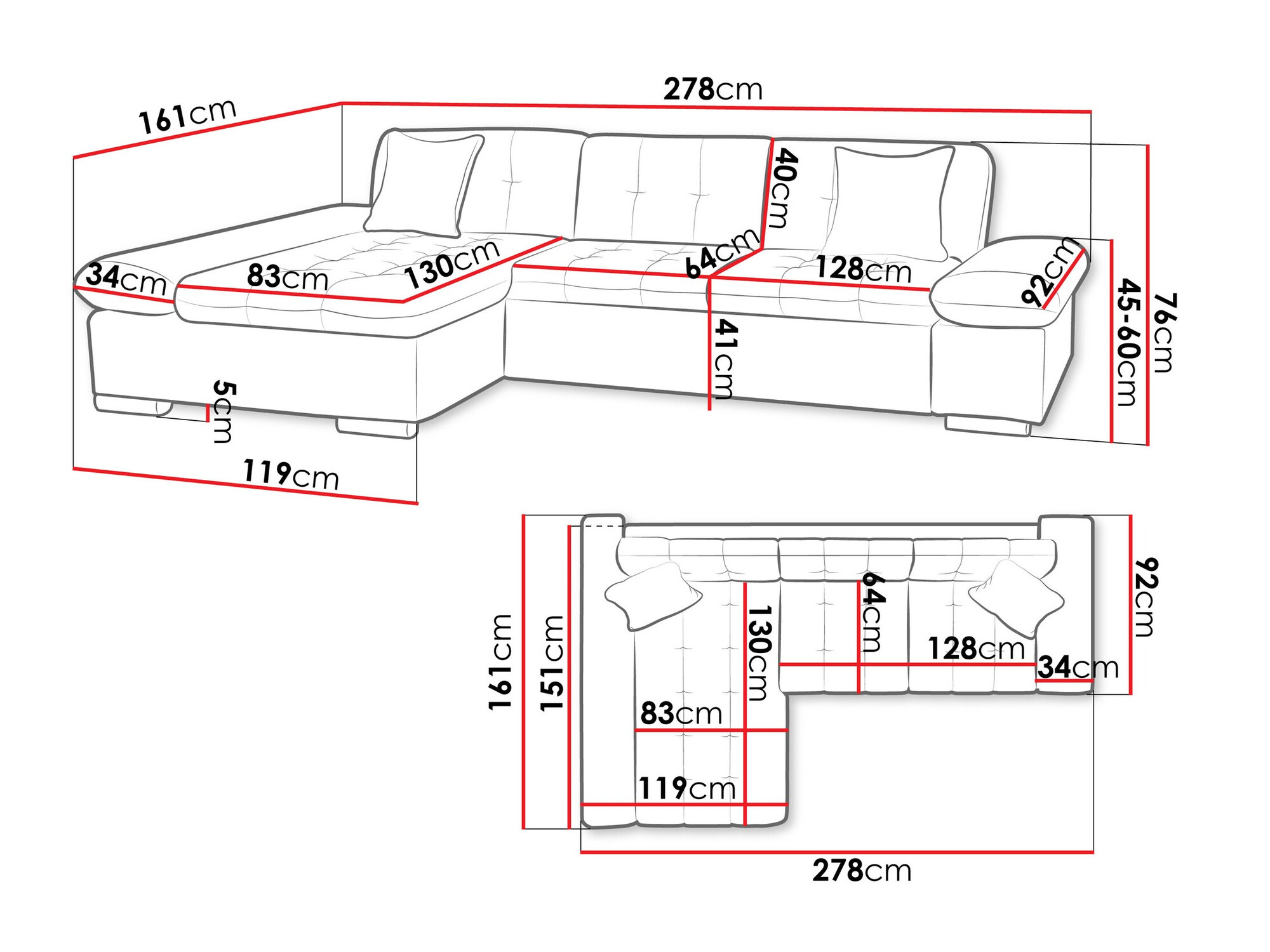 Ugaona sofa Comfivo 219 (Magic Velvet 2217 + Magic Velvet 2219)