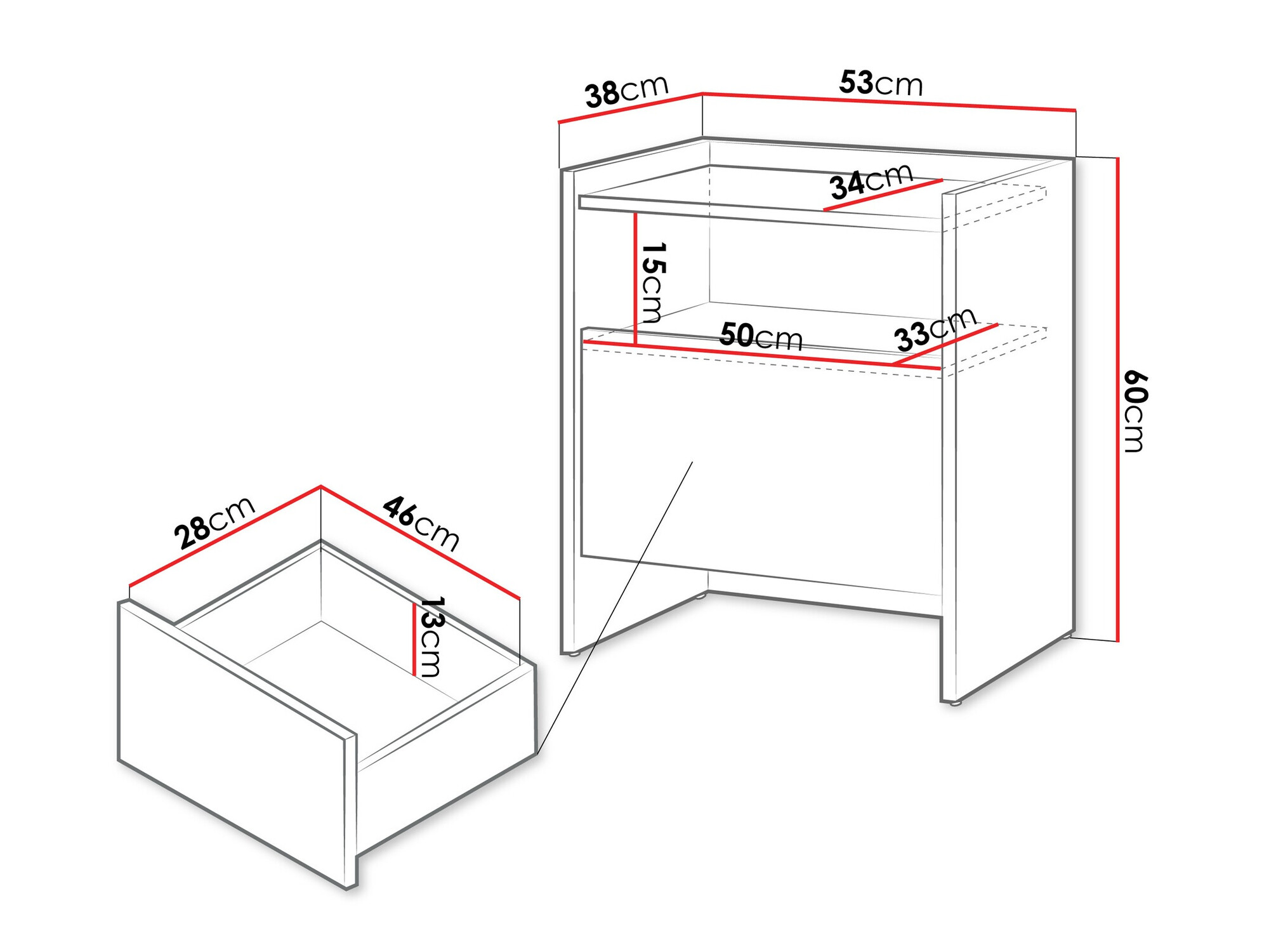 Noćni ormarić Filus (Hrast)